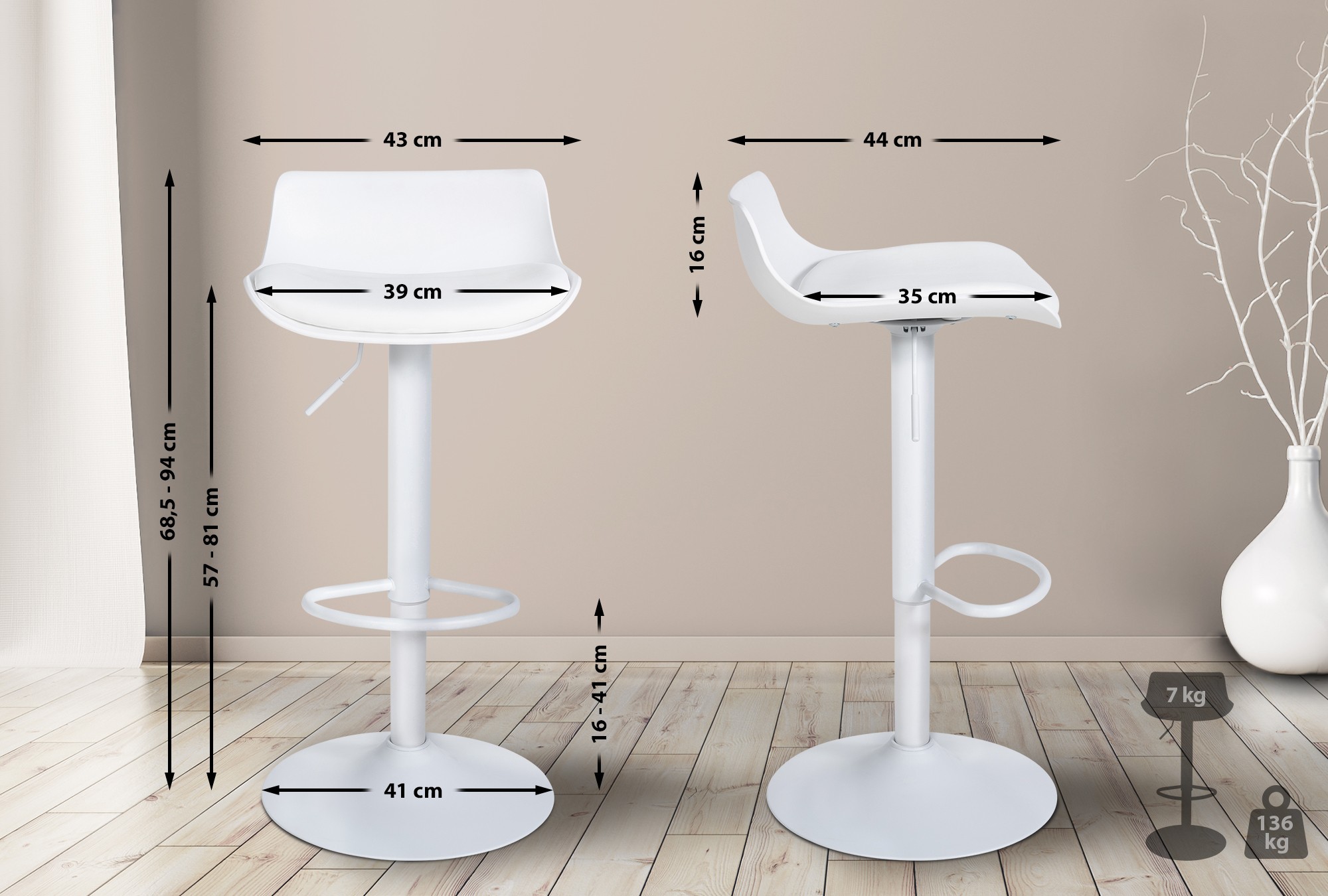 Tabouret de bar Aveiro similicuir