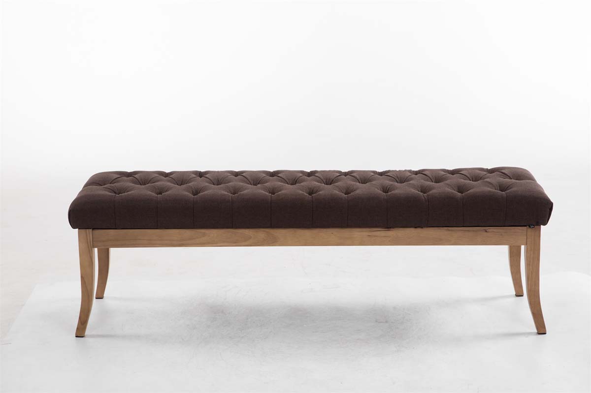 Banc Ramses tissu pieds antique clair