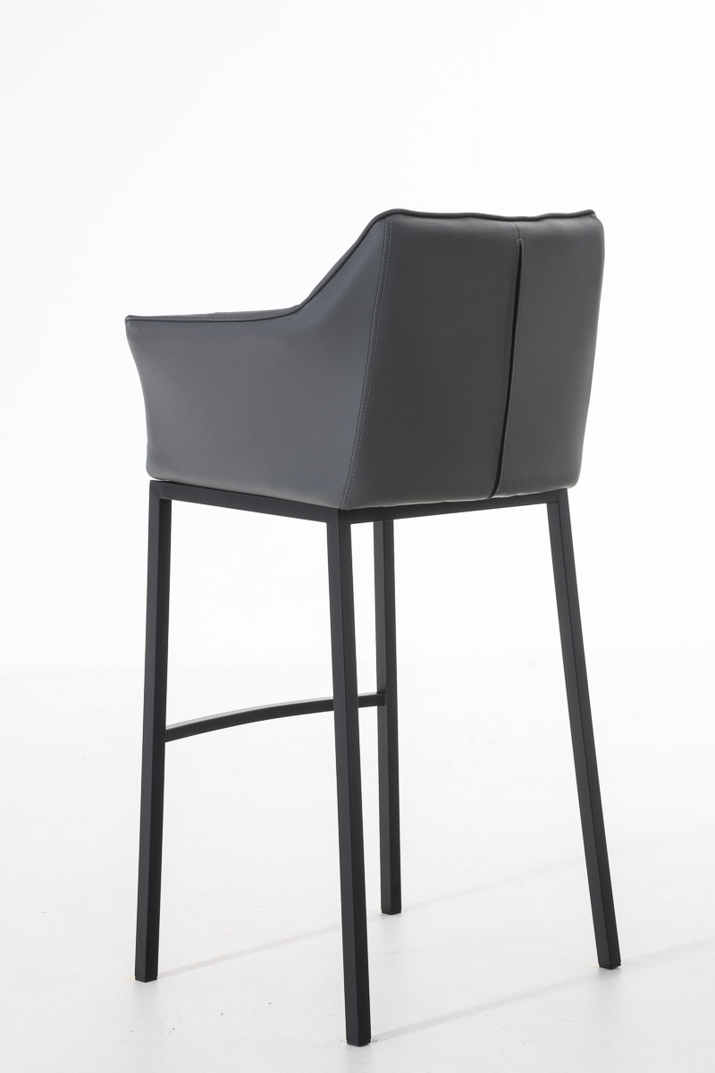 Tabouret de bar Damaso en similicuir avec piétement quatre pieds