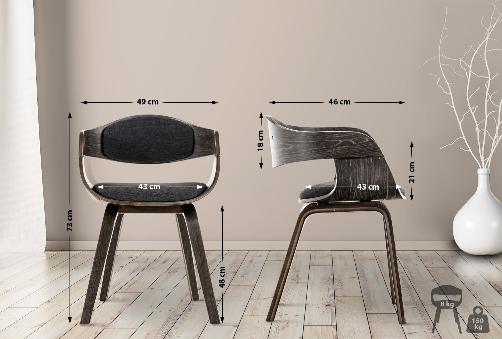 Chaise retro Kingston en tissu