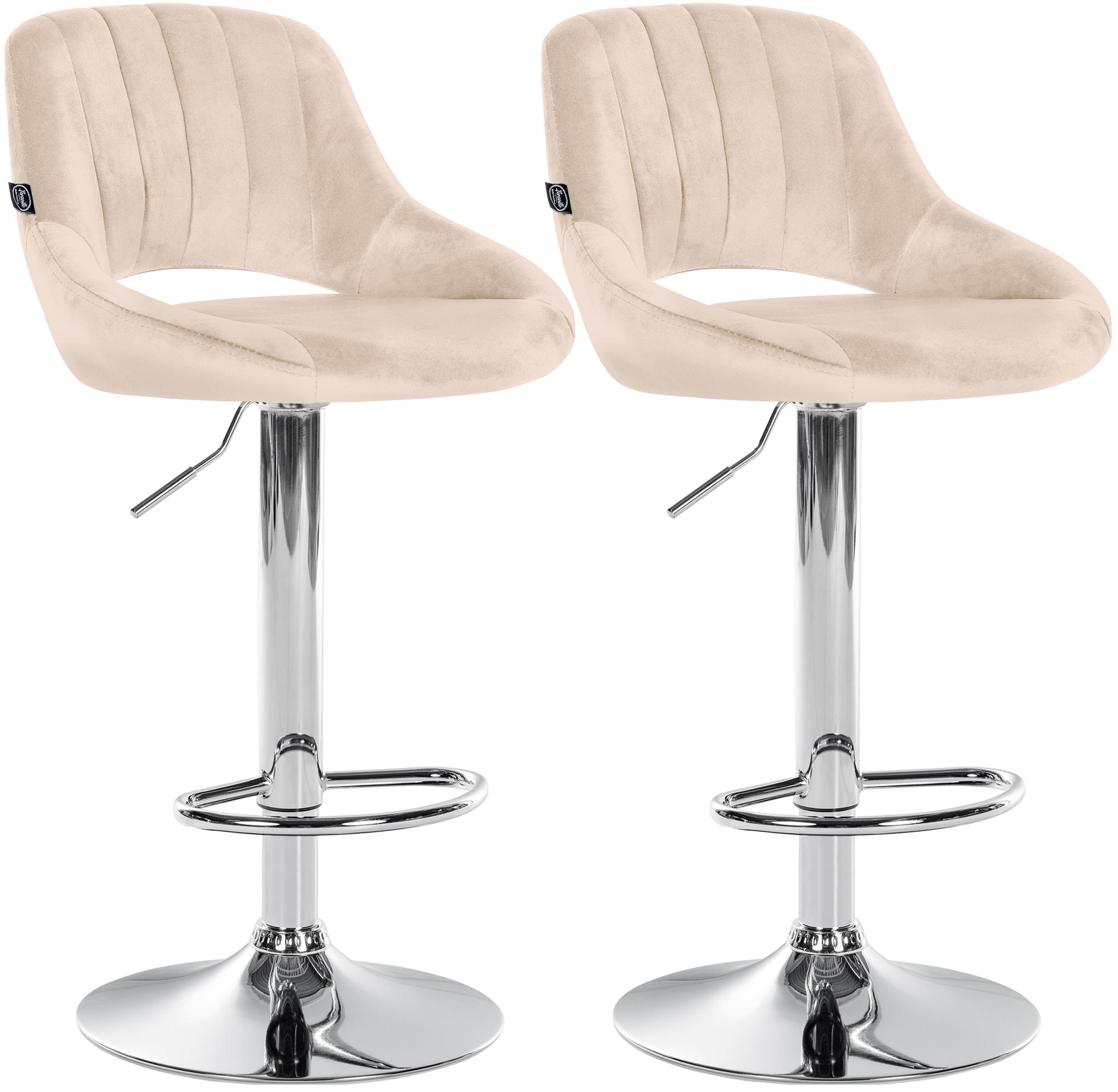 Lot de 2 tabourets de bar Milet en velours