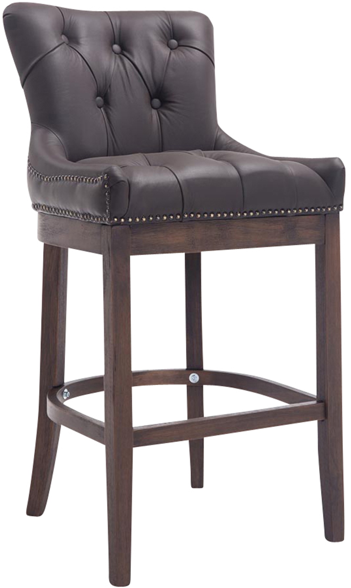Tabouret de bar Lakewood antique-foncé cuir véritable