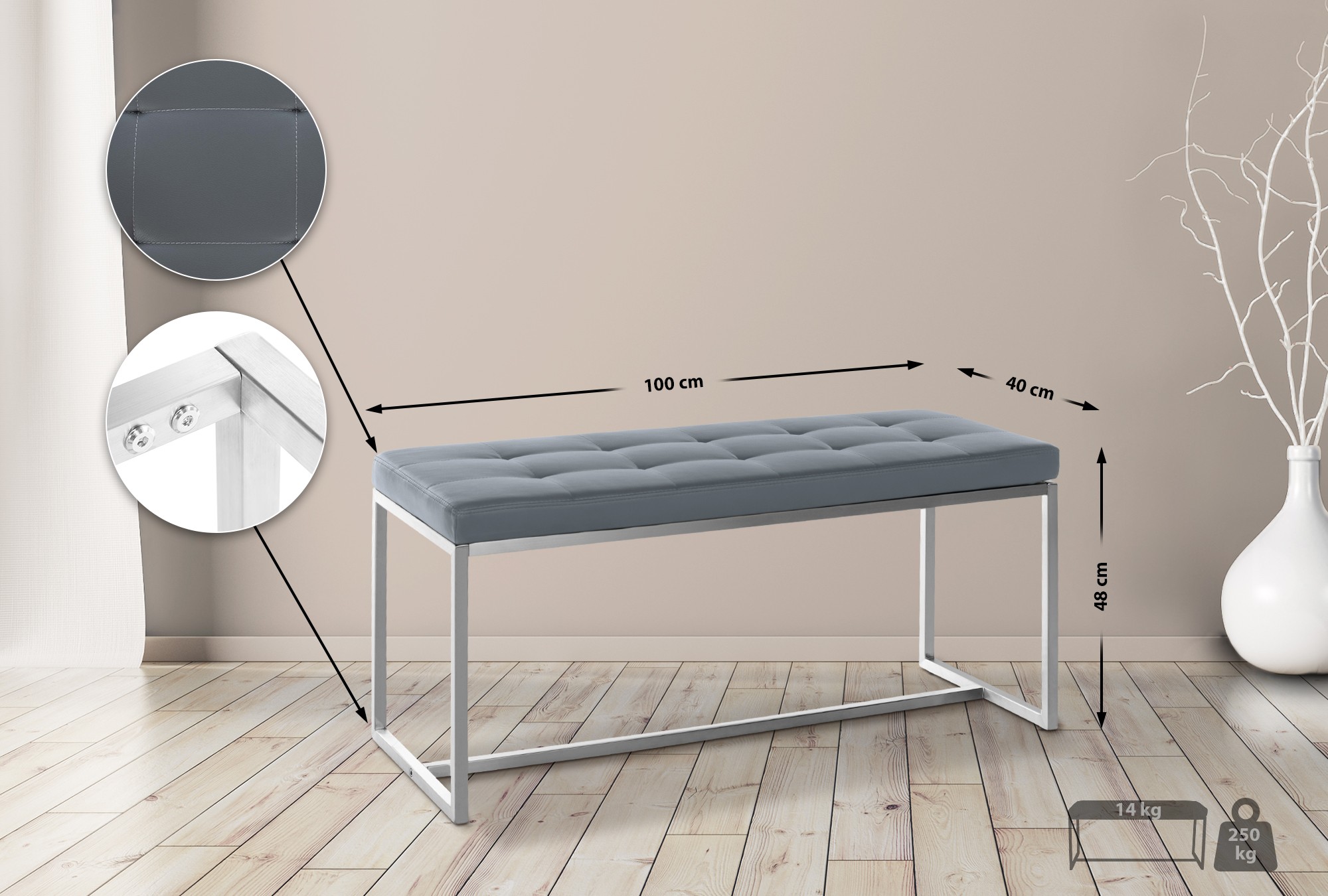 Banquette BARCI 100x40 similicuir