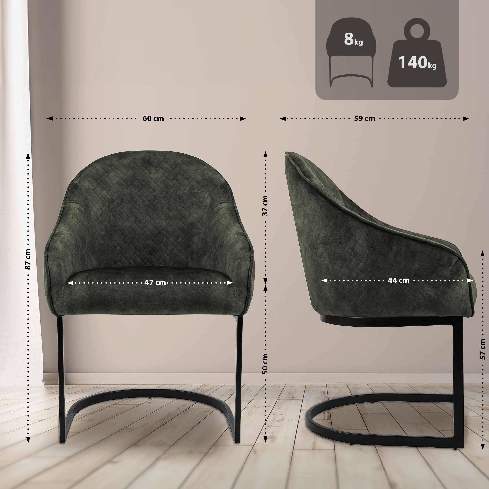 Chaise de salle à manger Jarik velours