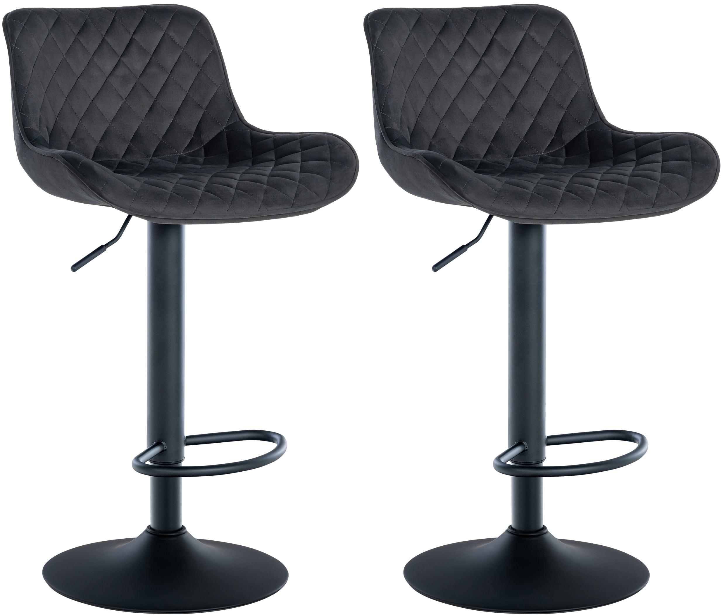 Lot de 2 Tabourets de bar Minosa réglables et pivotants