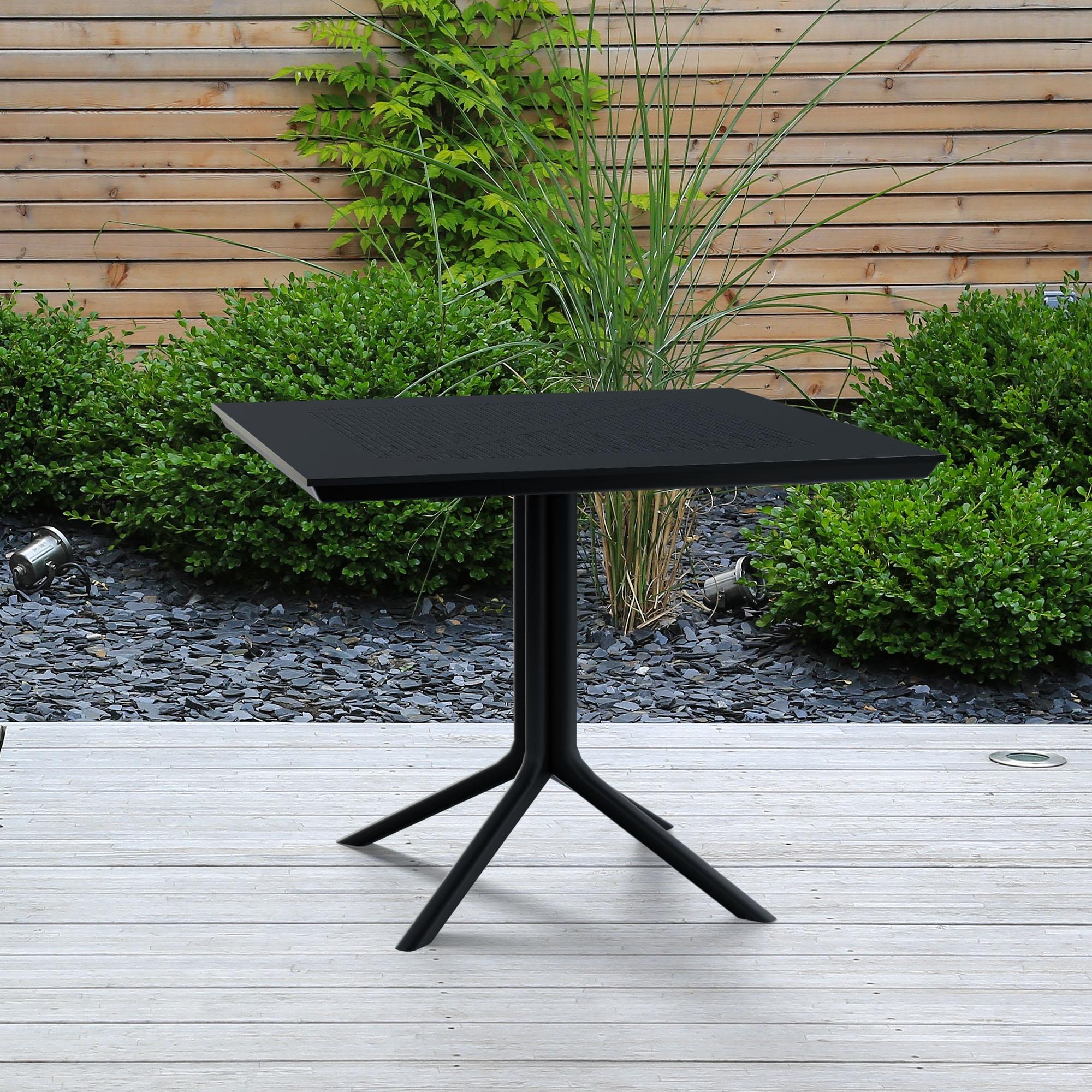 Table de jardin Lenval 80x80 cm Table d'extérieur en noir ou blanc
