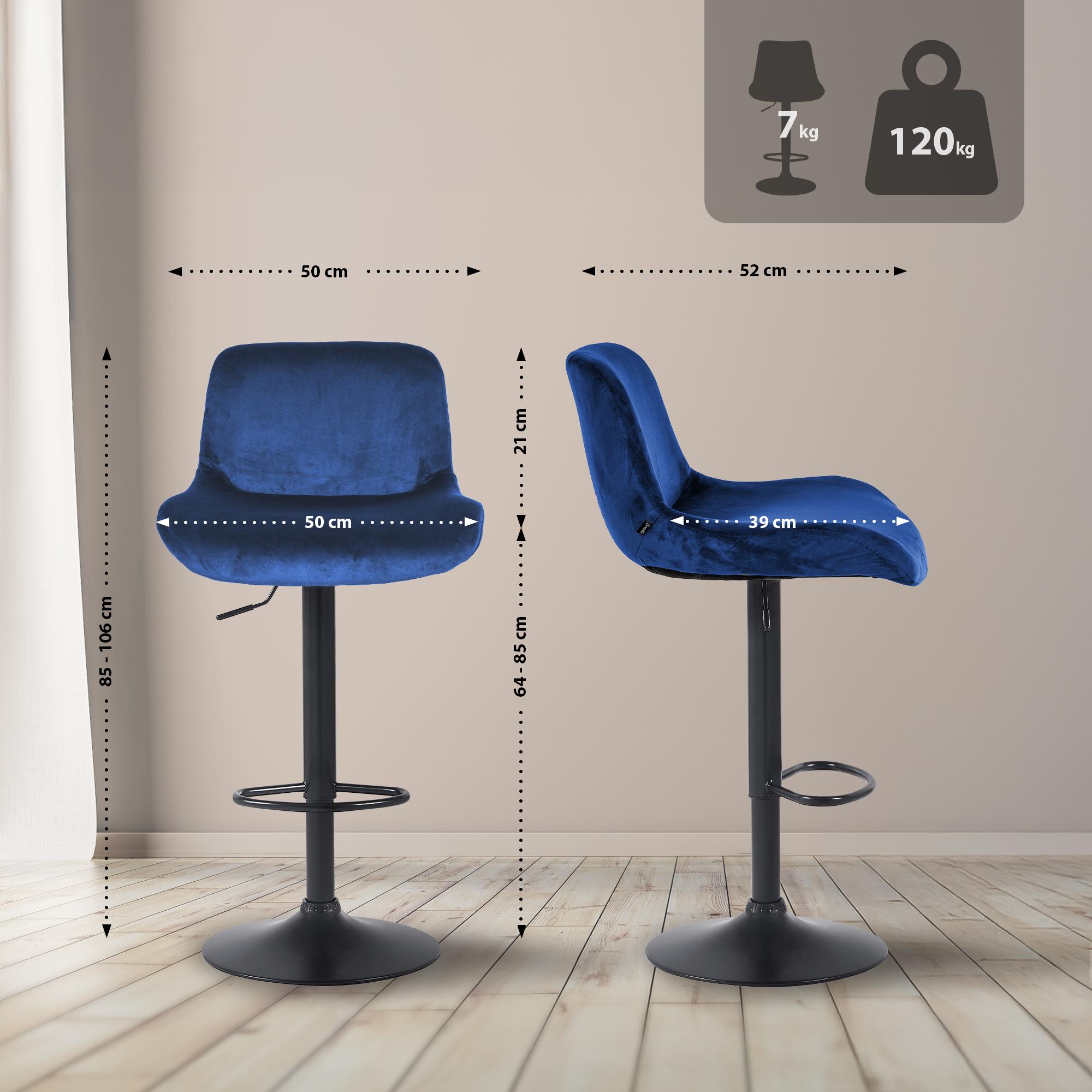 Lot de 2 tabourets de bar Solon noir