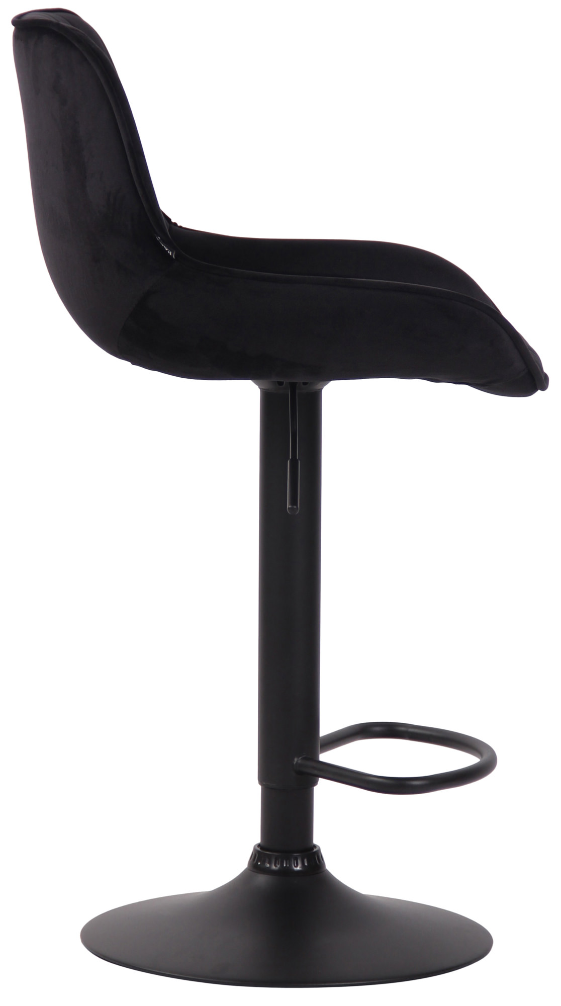 Tabouret de bar Lentini en Velours avec Piètement trompette en Métal