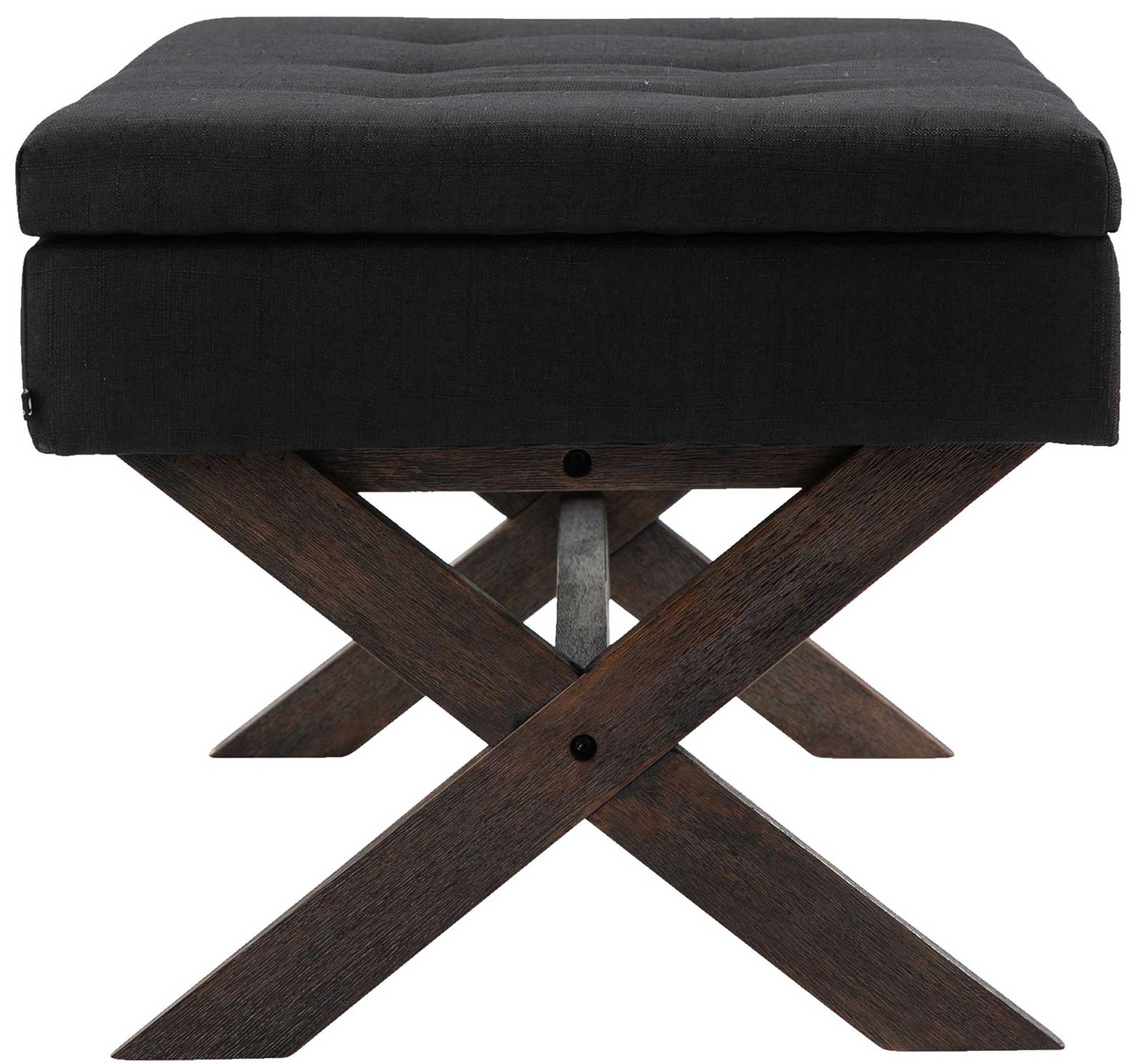 Banquette Namaro en Tissu avec espace de rangement Pieds Bois de caoutchouc
