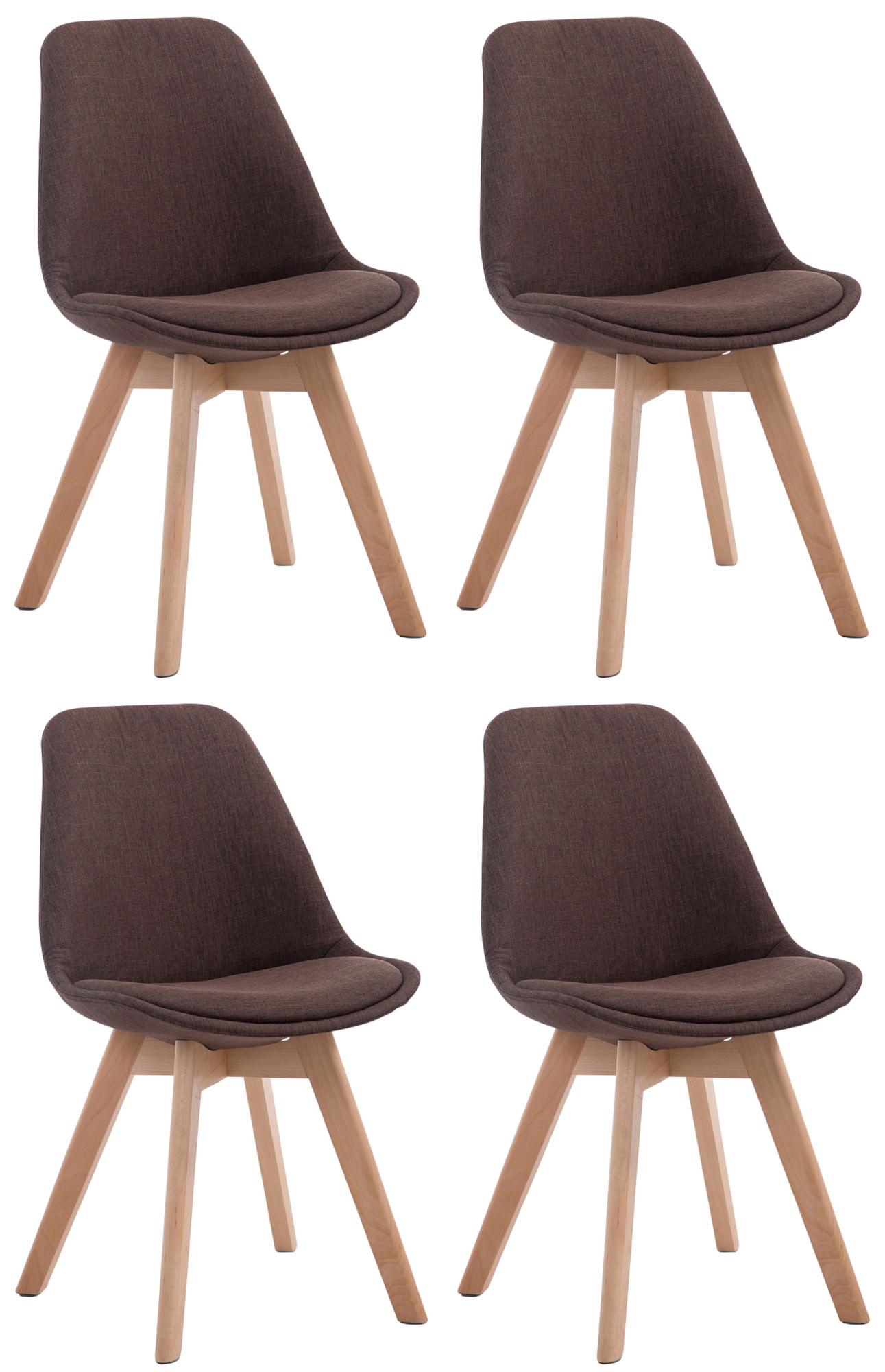 Lot de 4 chaises de salle à manger Borneo V2 en Tissu