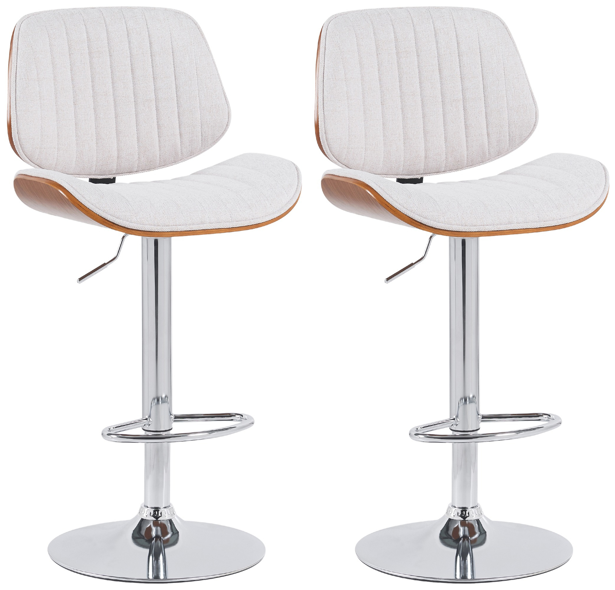 Lot de 2 tabourets de bar Clawson tissu