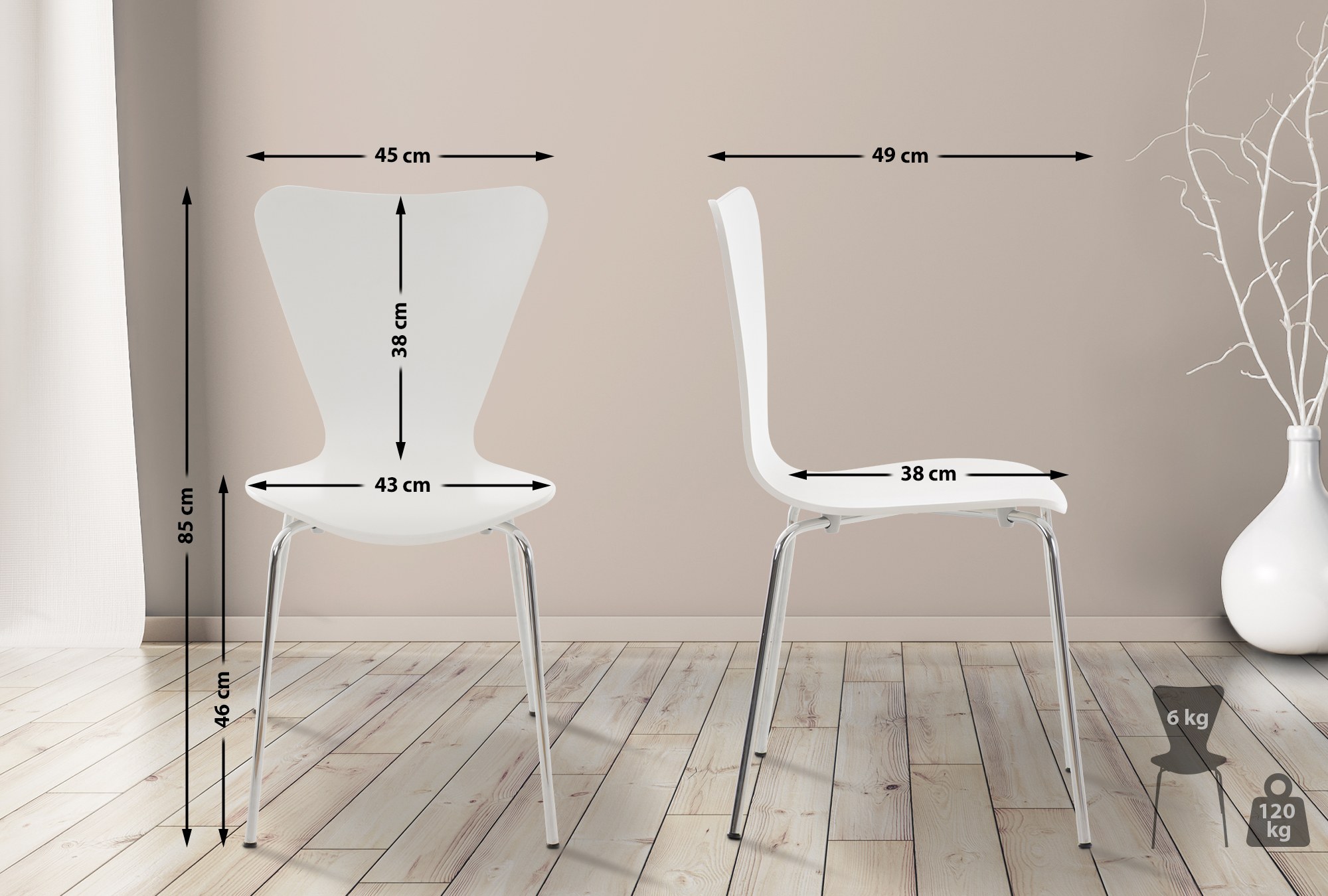 Chaise empilable Calisto Blanc