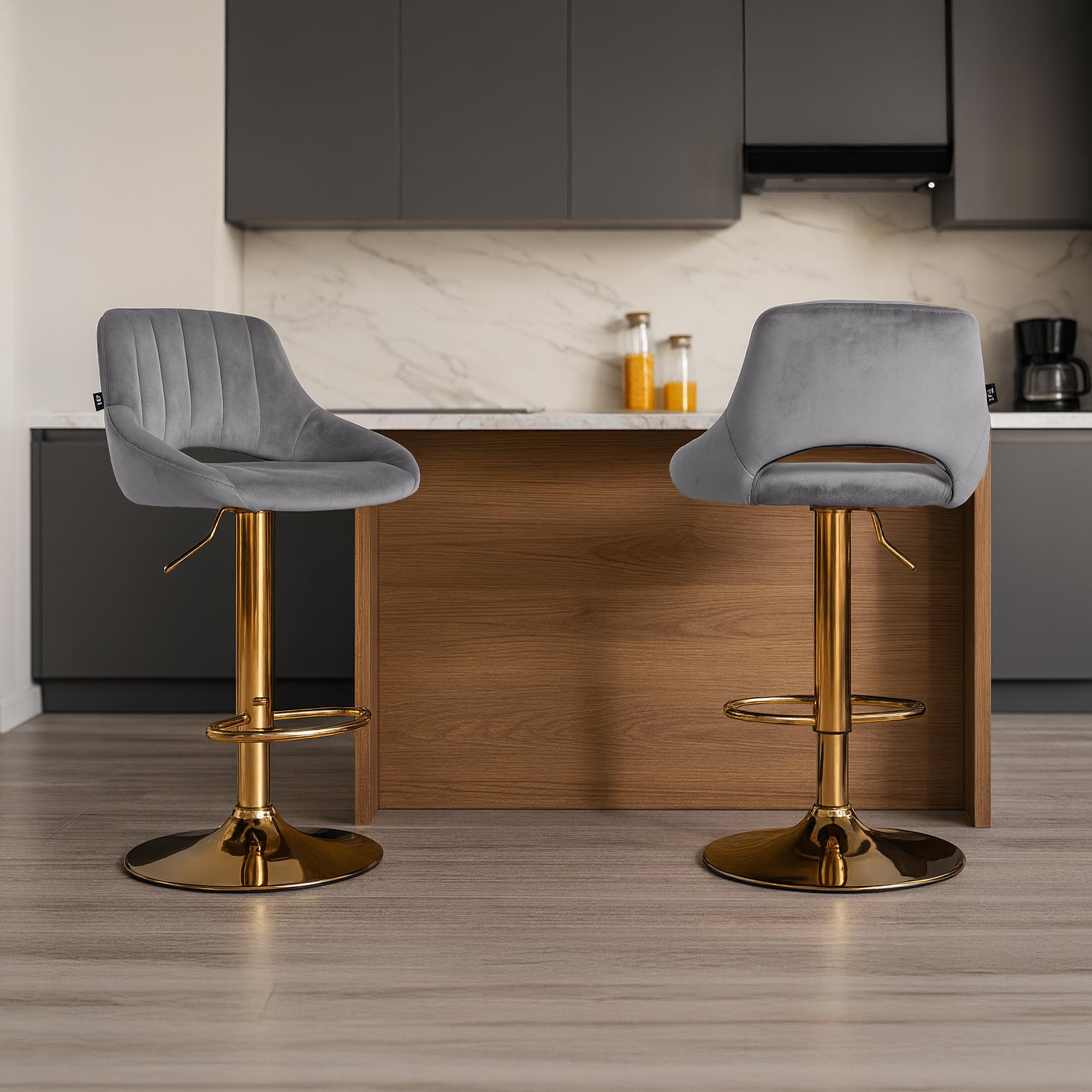 Tabouret de bar Milet en velours