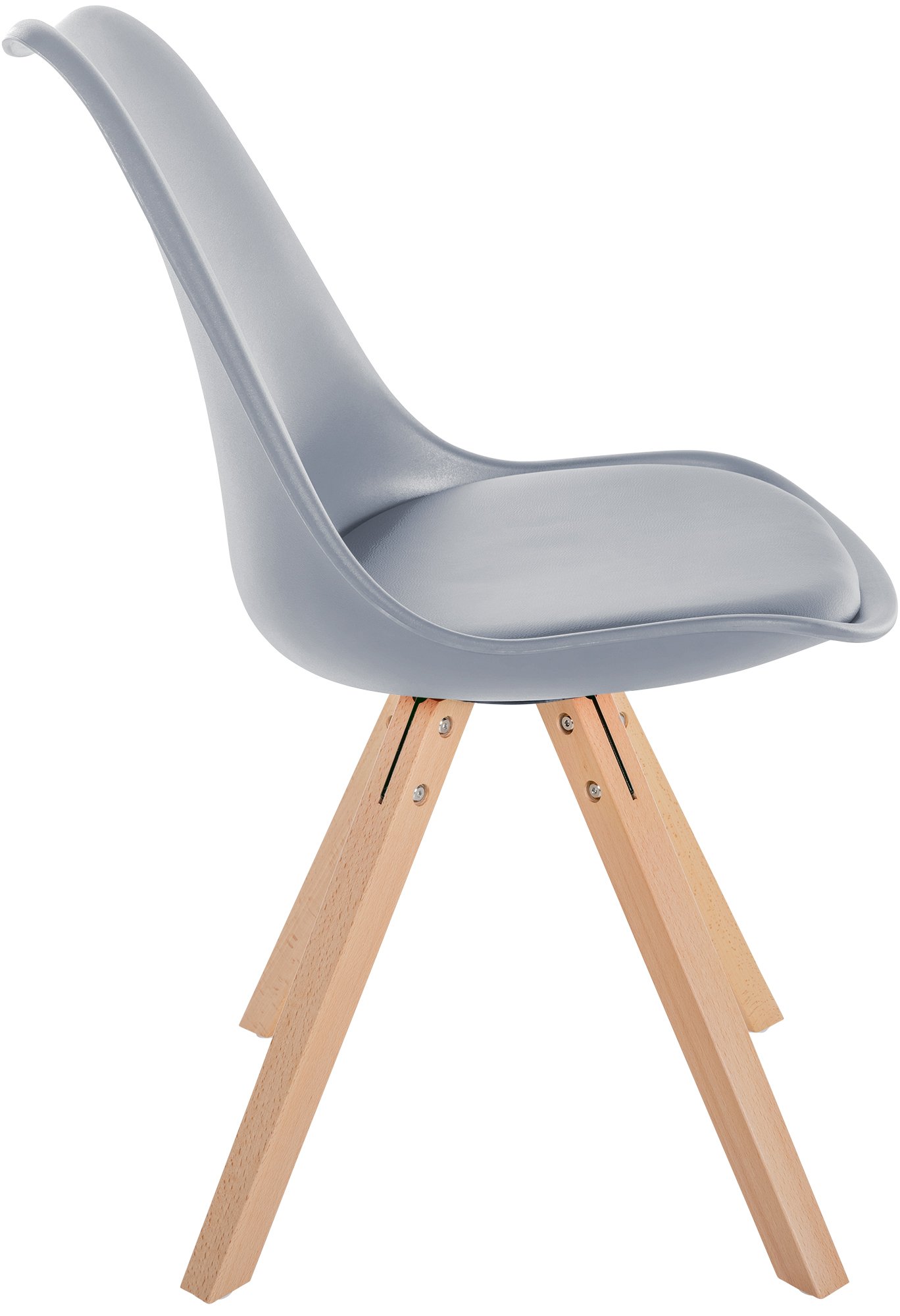 Chaise de salle à manger Sofia en plastique et Similicuir Pieds en bois