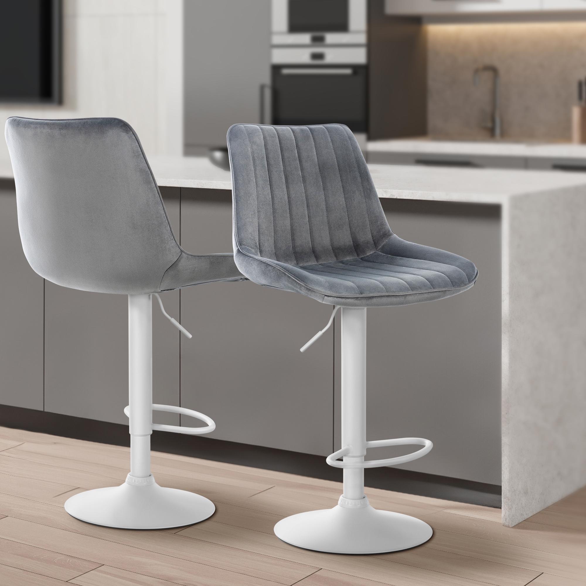 Tabouret de bar Toni en velours
