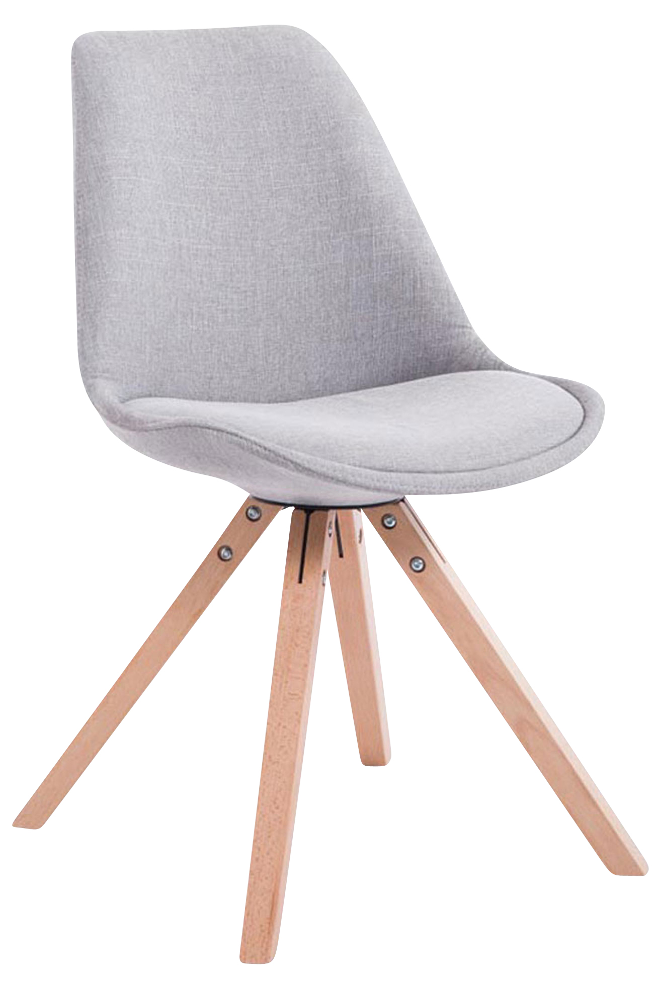 Lot de 4 Chaises de salle à manger Toulouse Tissu Pieds carrés bois