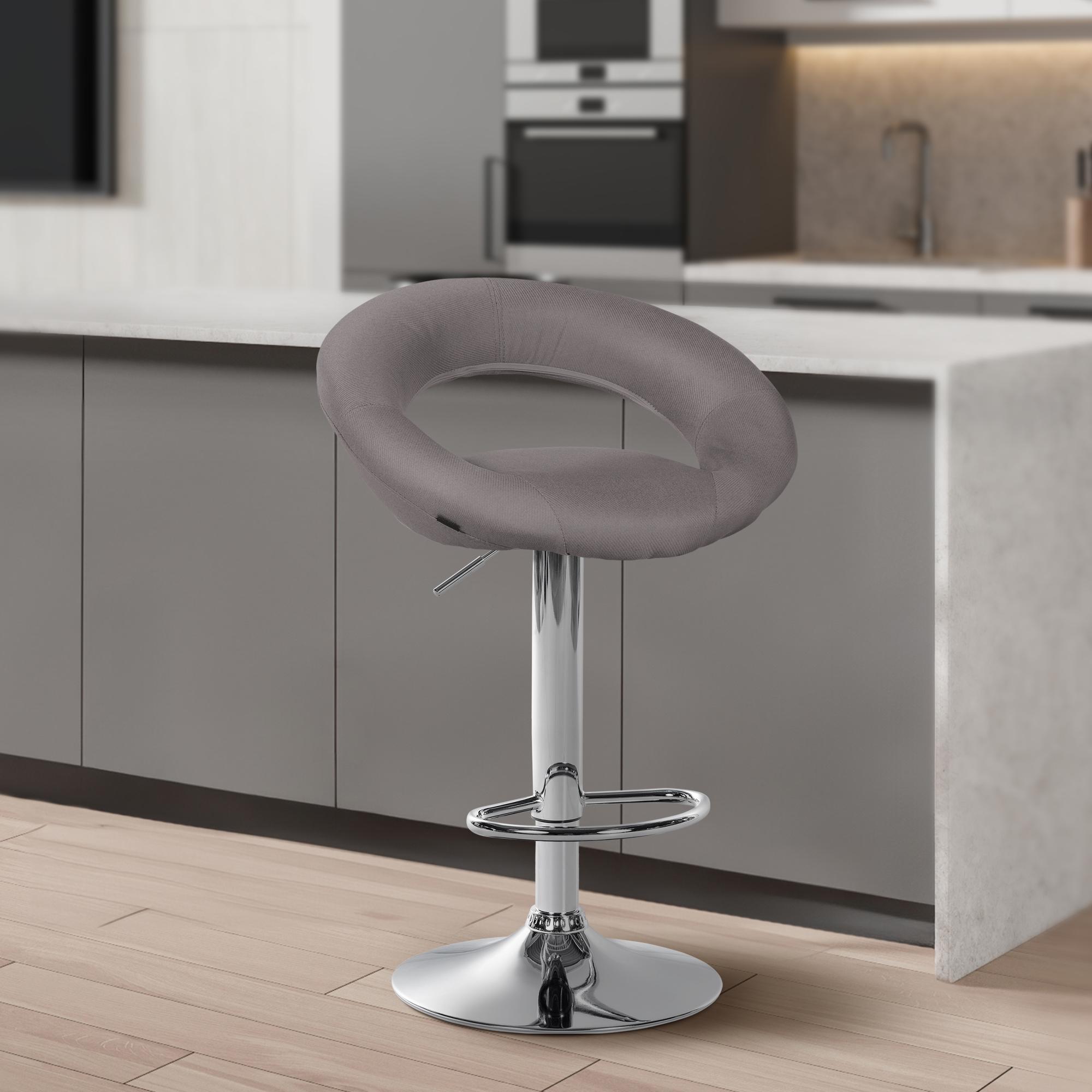 Lot de 2 tabourets de bar Olinda tissu