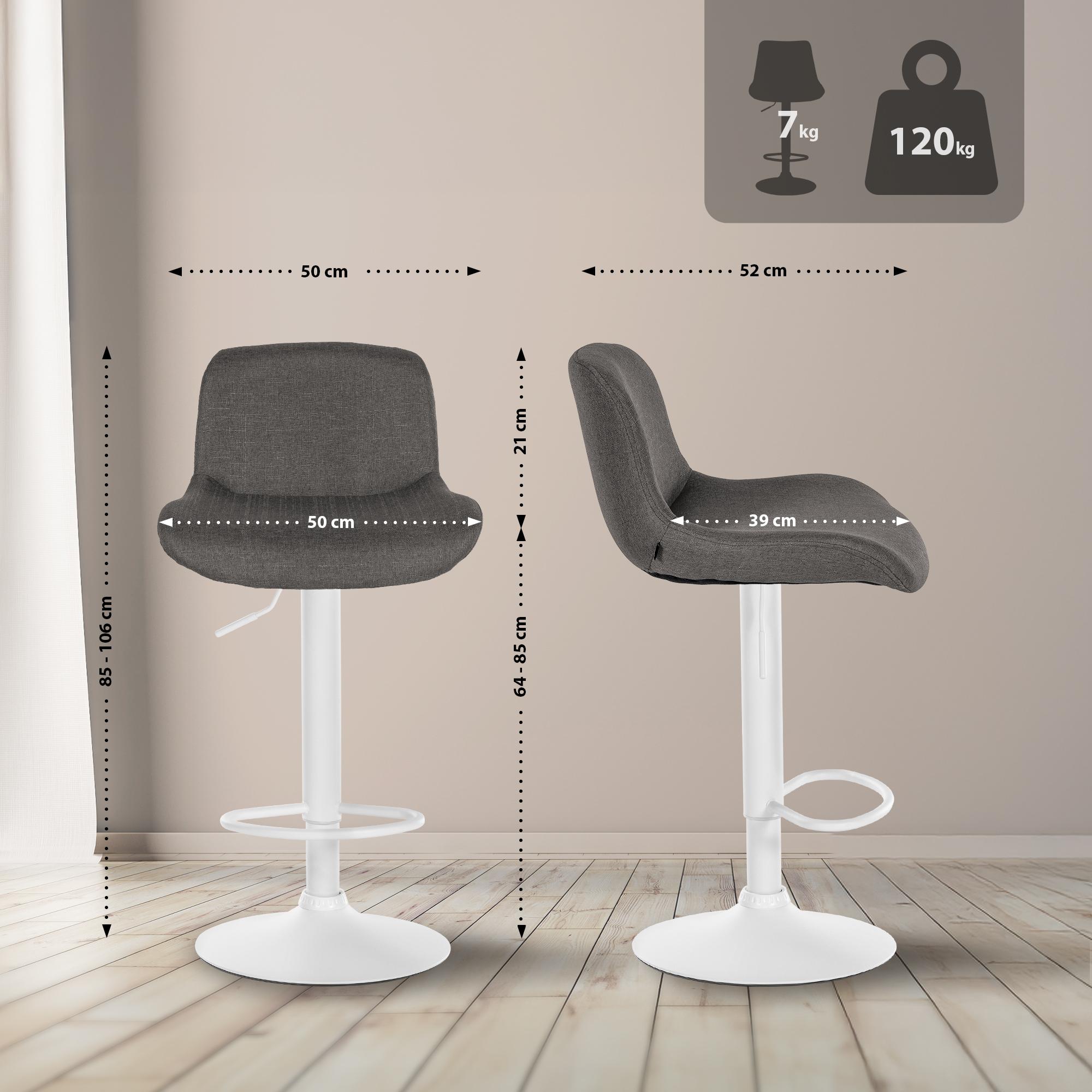 Lot de 2 tabourets de bar Solon blanc