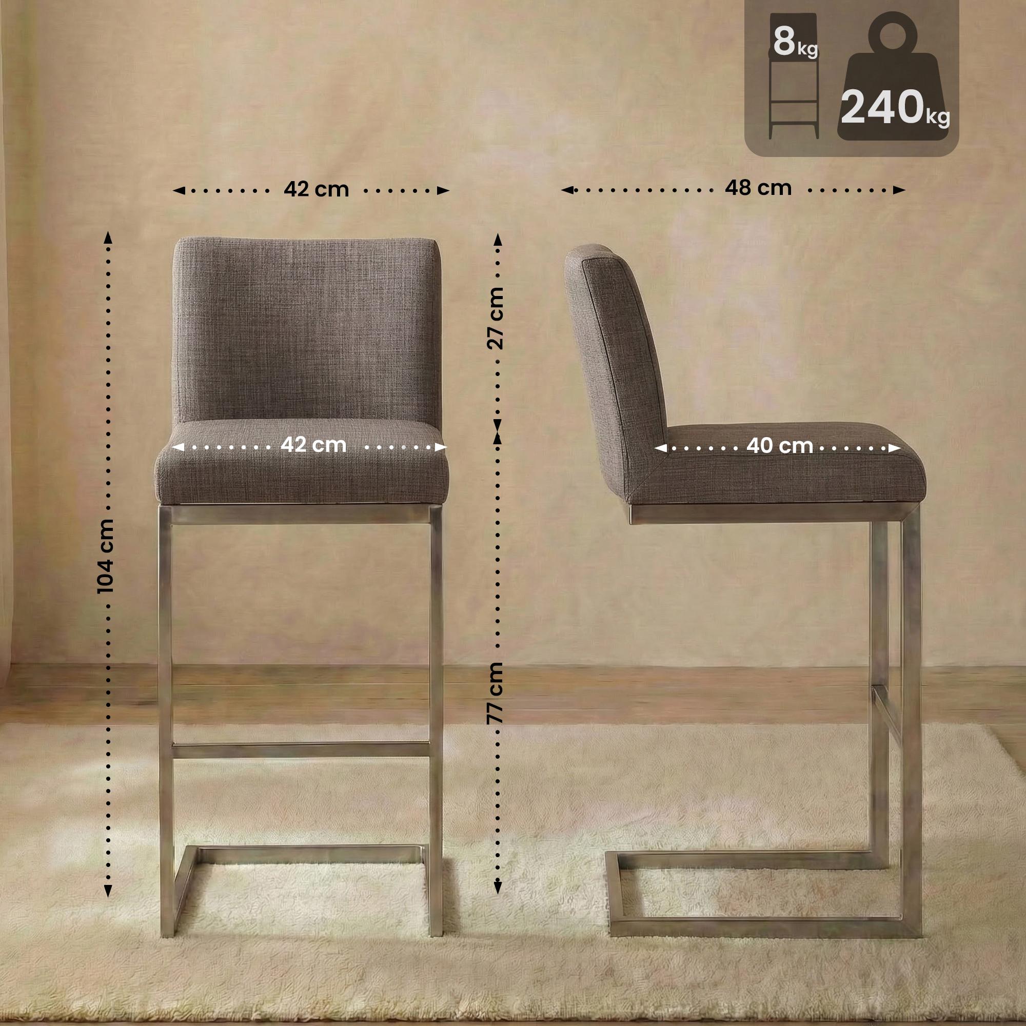 Tabouret de bar Paros revêtement en tissu