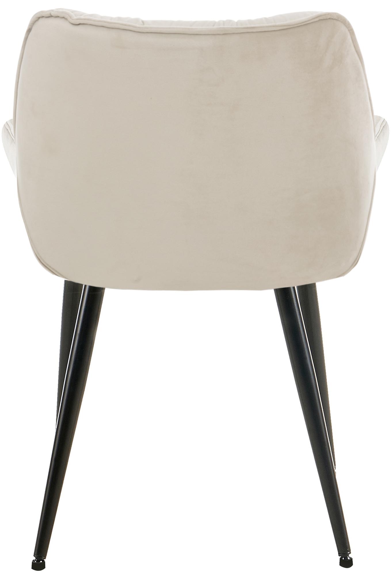 Chaise de salle à manger Tanna en Velours avec Piètement en Métal noir