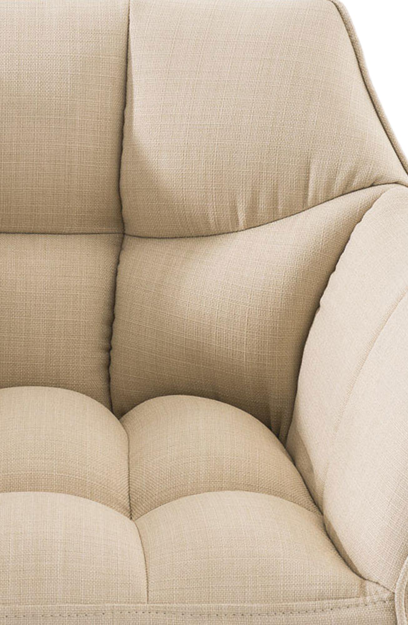 Lot de 2 tabourets de bar Damaso en tissu avec piètement à quatre pieds