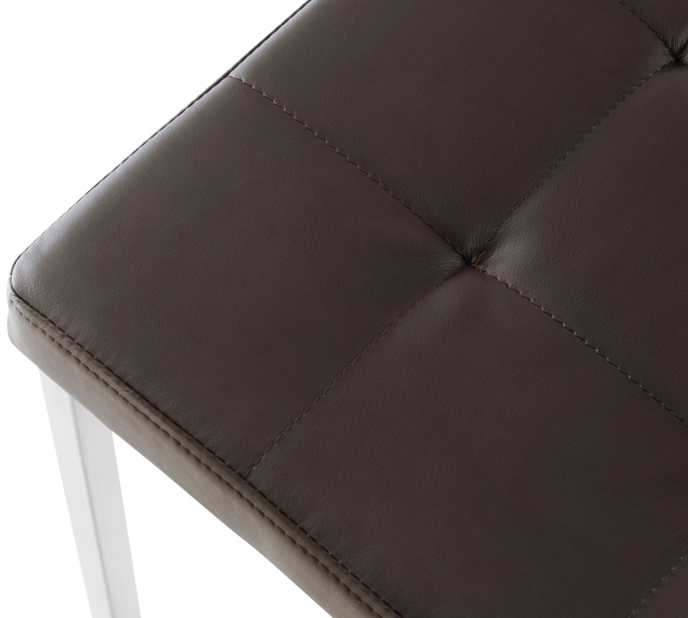 Lot de 2 tabourets bas Barci en similicuir