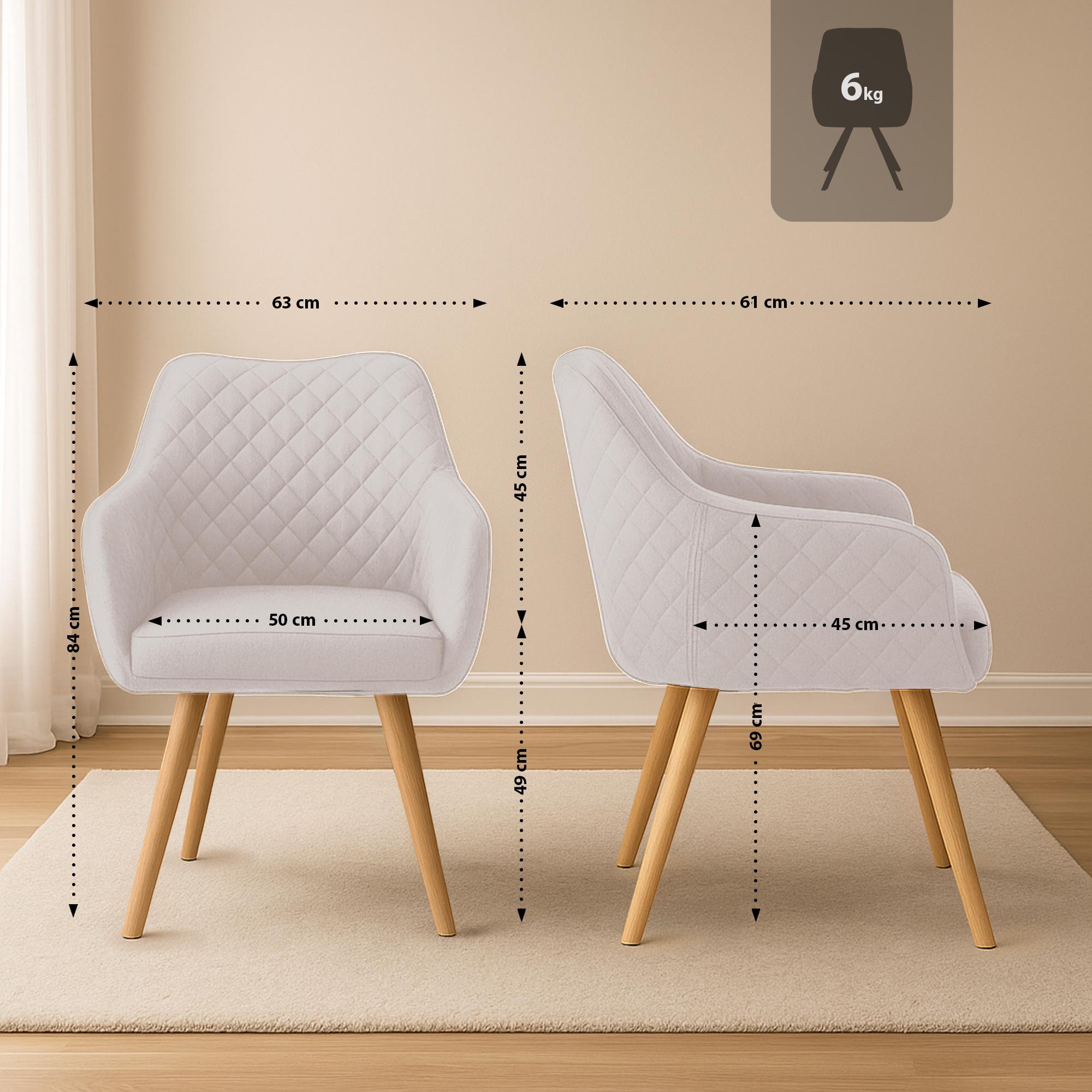 Chaise de salle à manger Gent en tissu