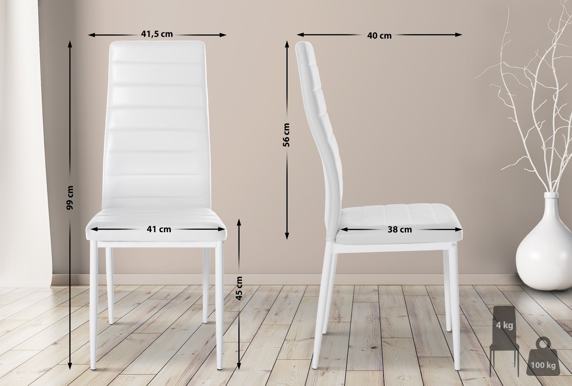 Lot de 4 chaises de salle à manger Mayfair