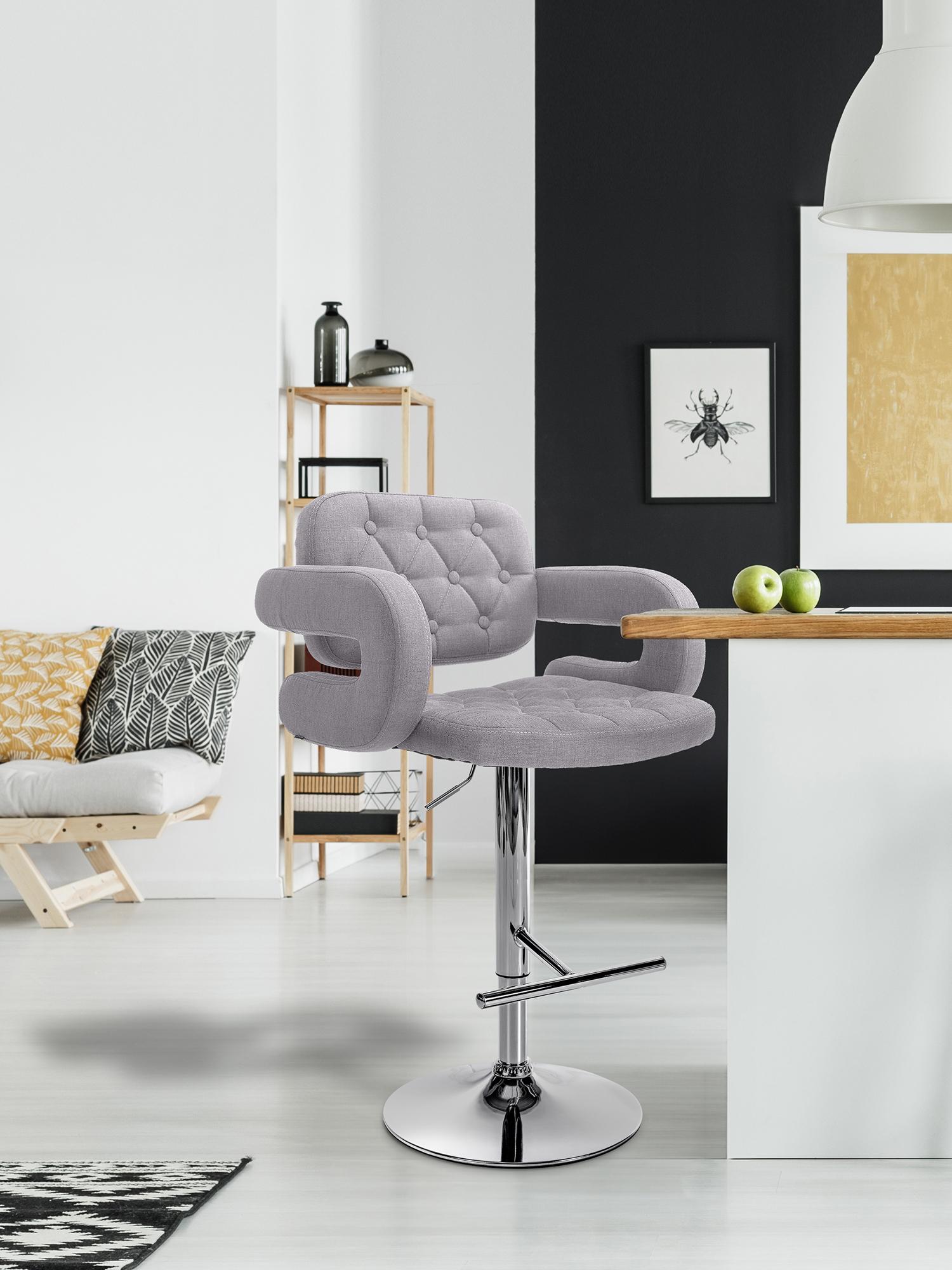 Lot de 2 tabourets de bar Dublin en tissu