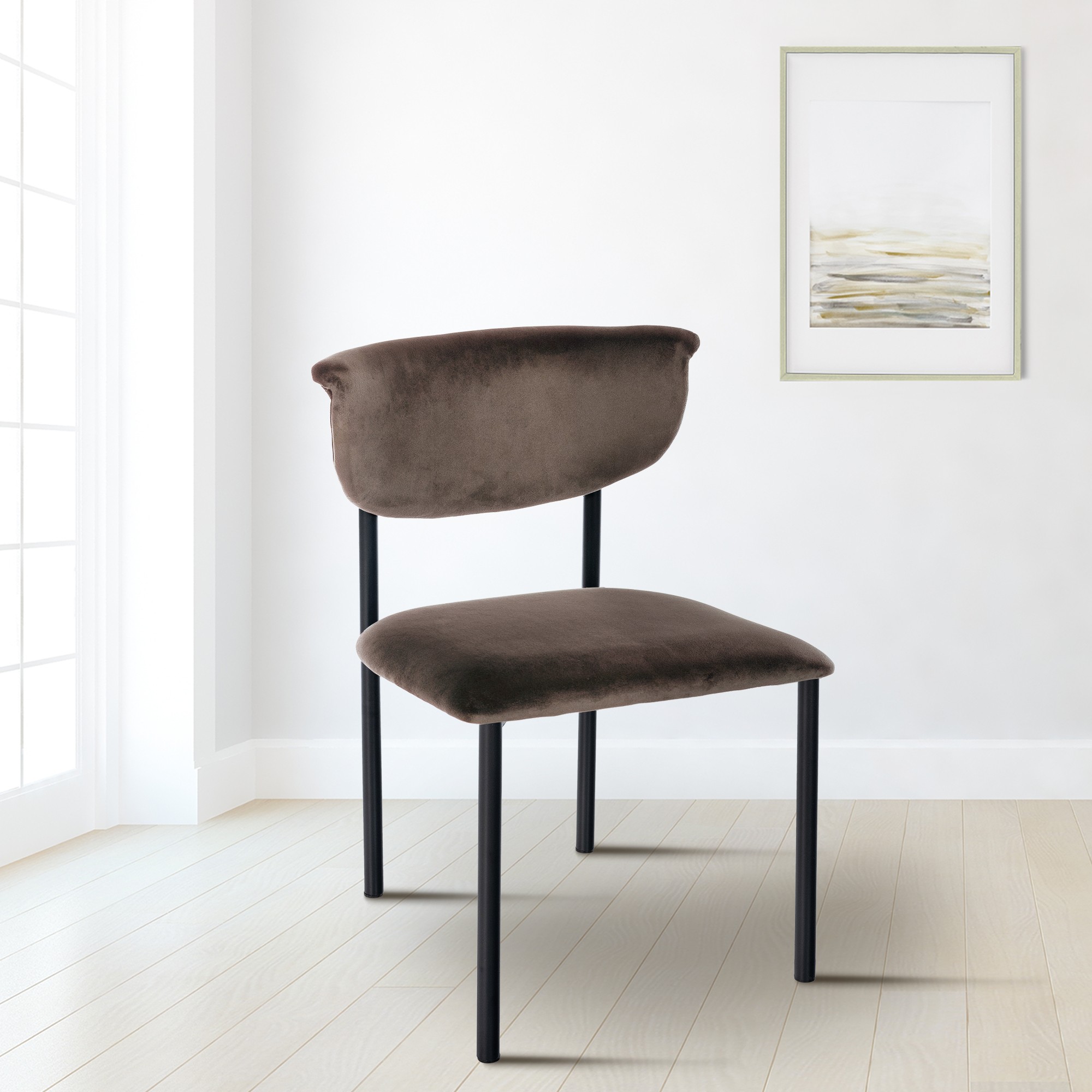 Chaise de salle à manger Gambell en Velours