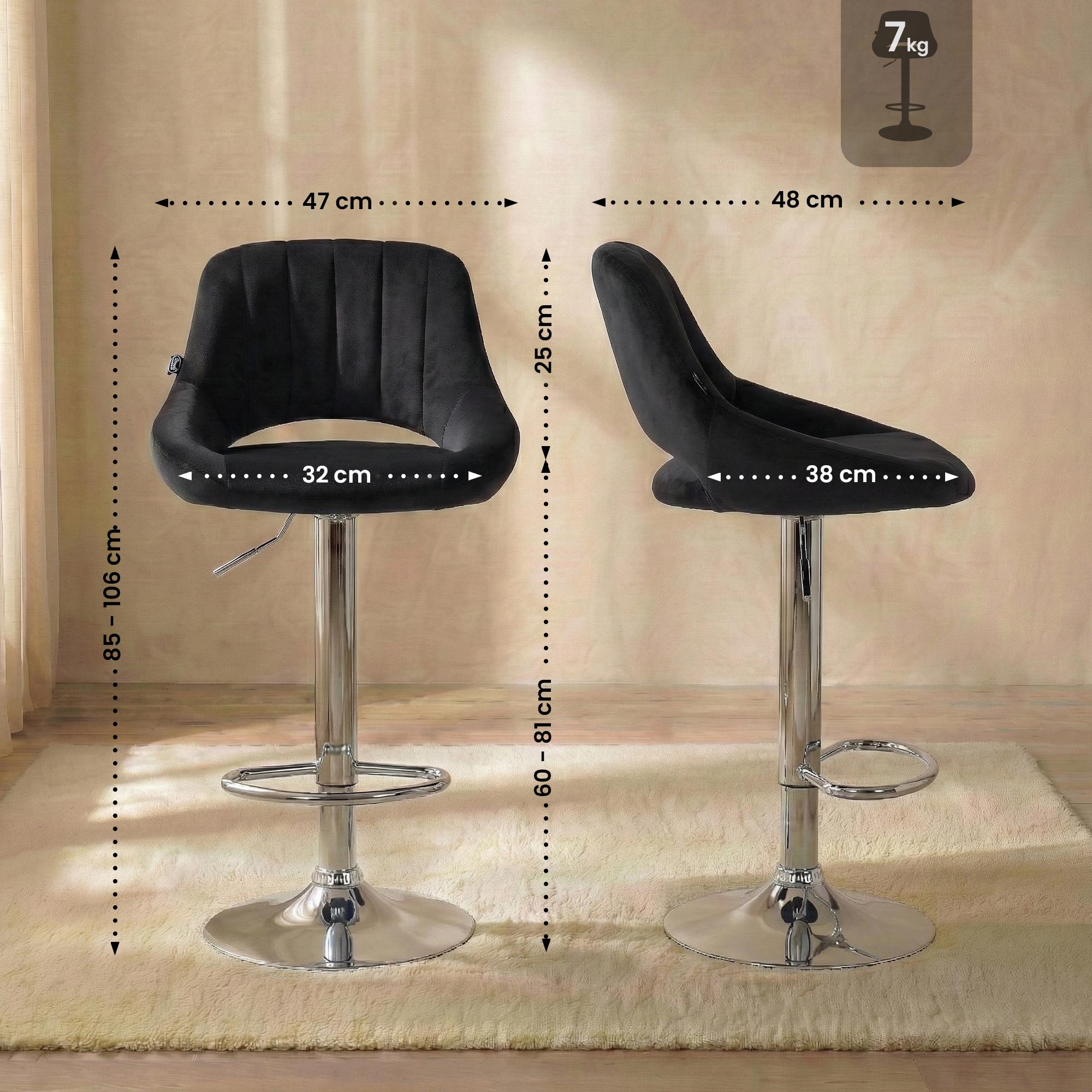 Tabouret de bar Milet en velours