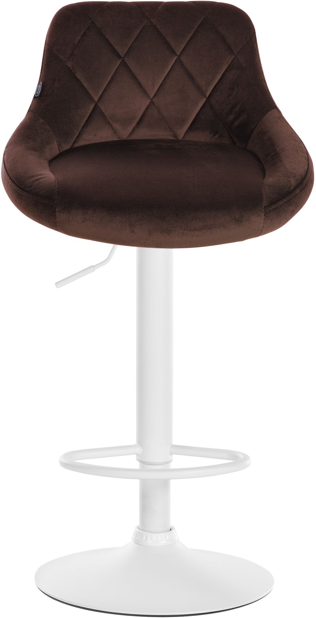 Tabouret de bar Lazio en velours avec pied en métal