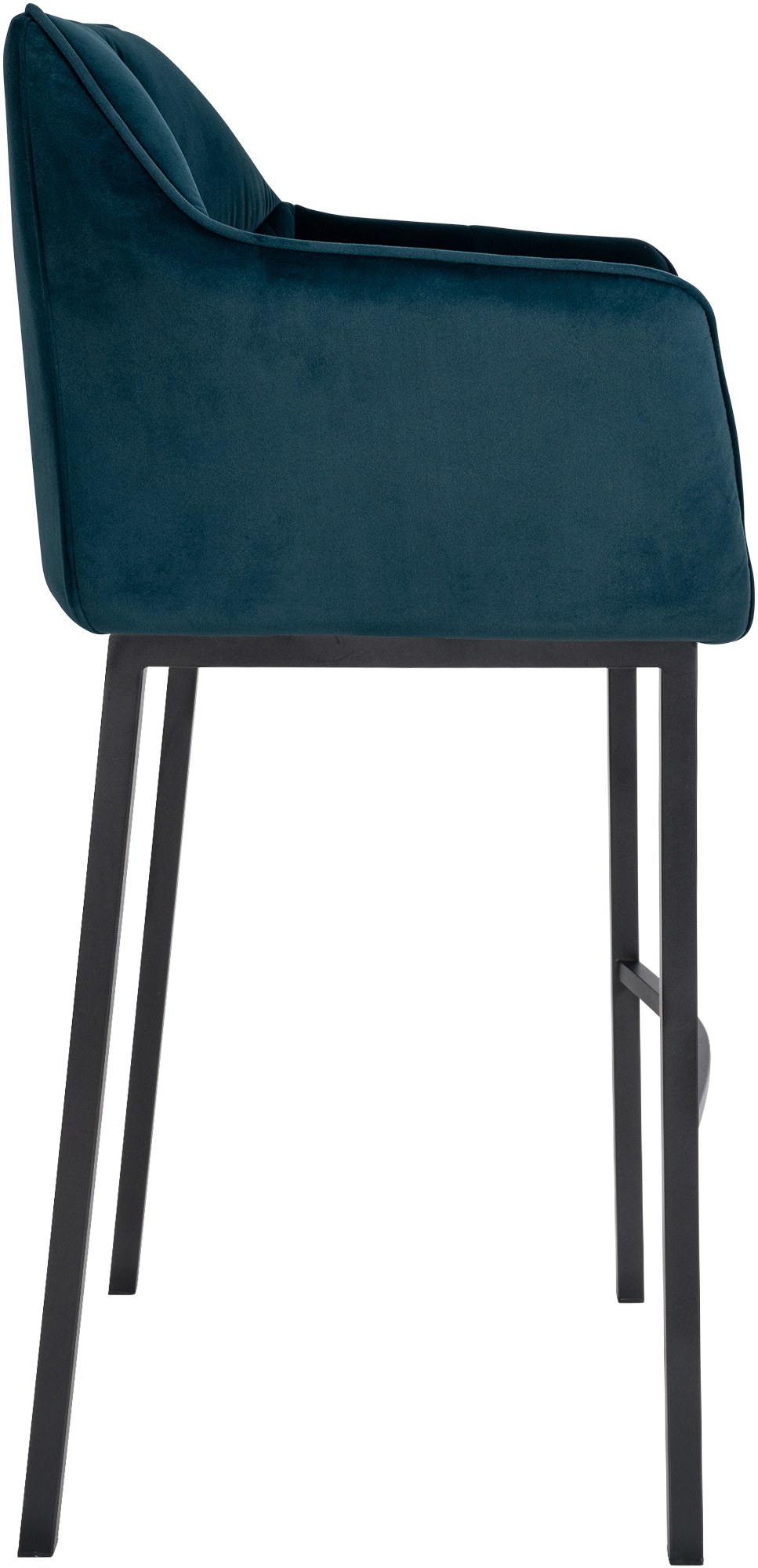 Lot de 2 tabourets de bar Damaso en velours avec piètement à quatre pieds