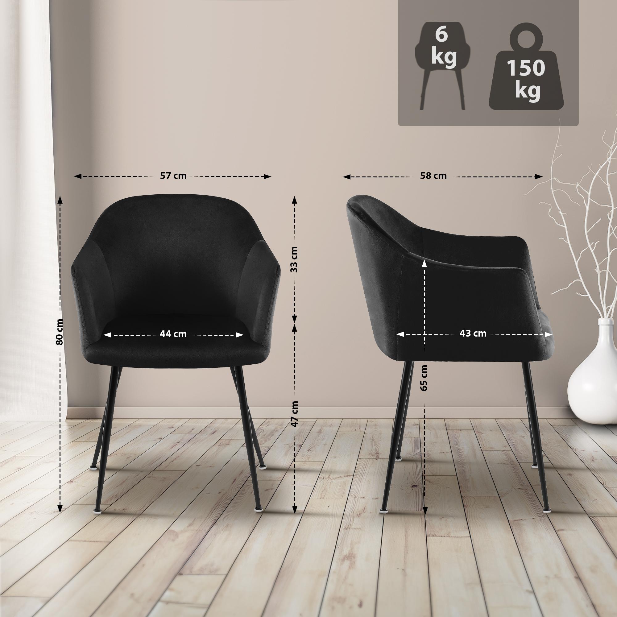 Chaise de salle à manger Jaysie velours