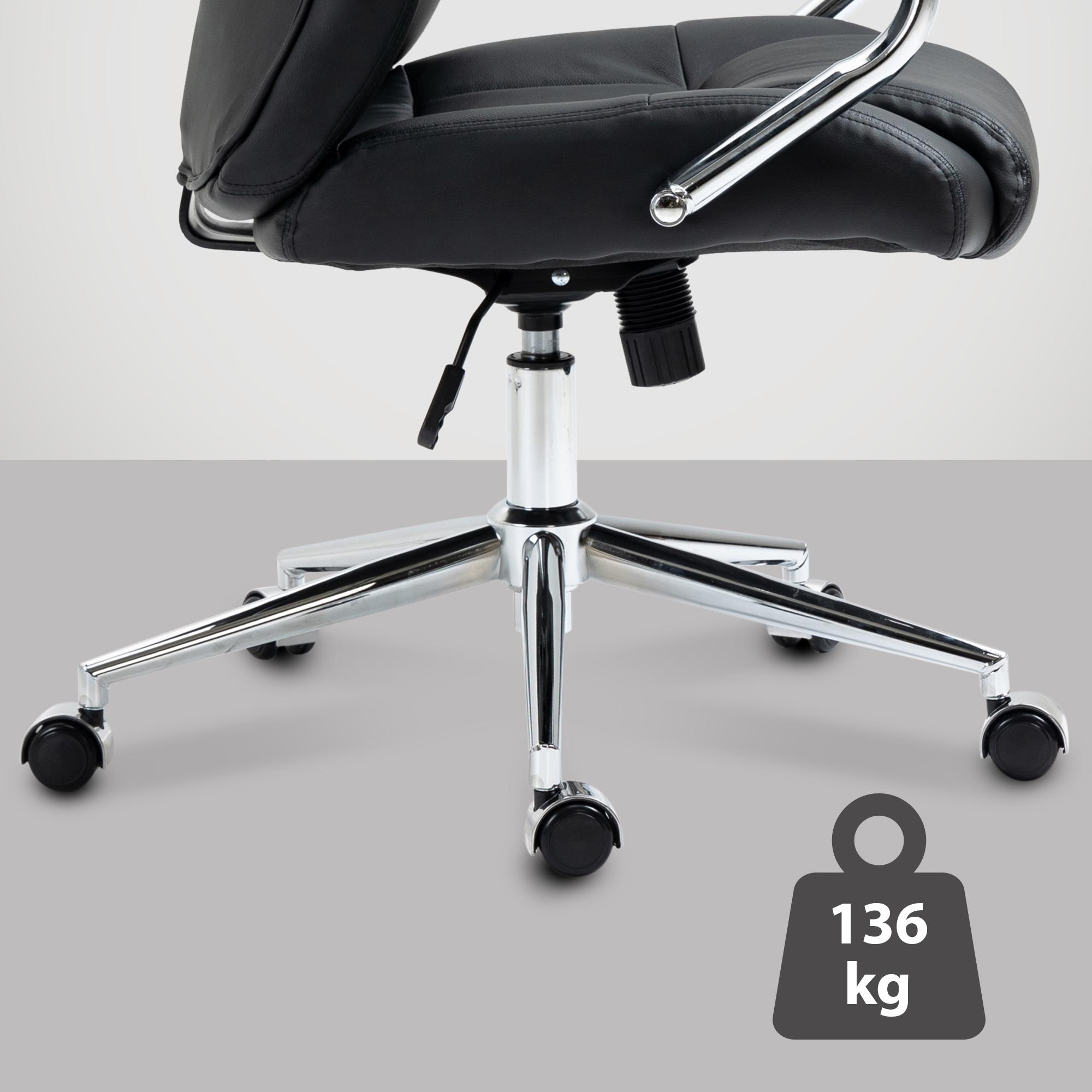 Chaise de bureau Salford cuir véritable