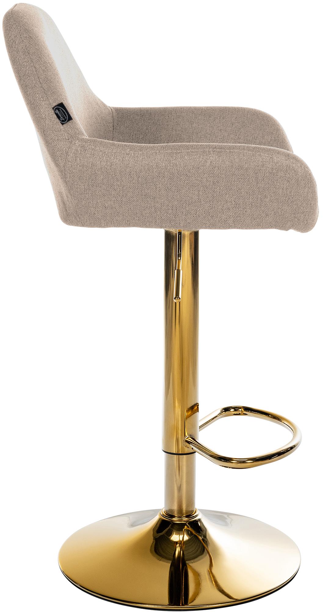 Lot de 2 tabourets de bar Braga Gold tissu
