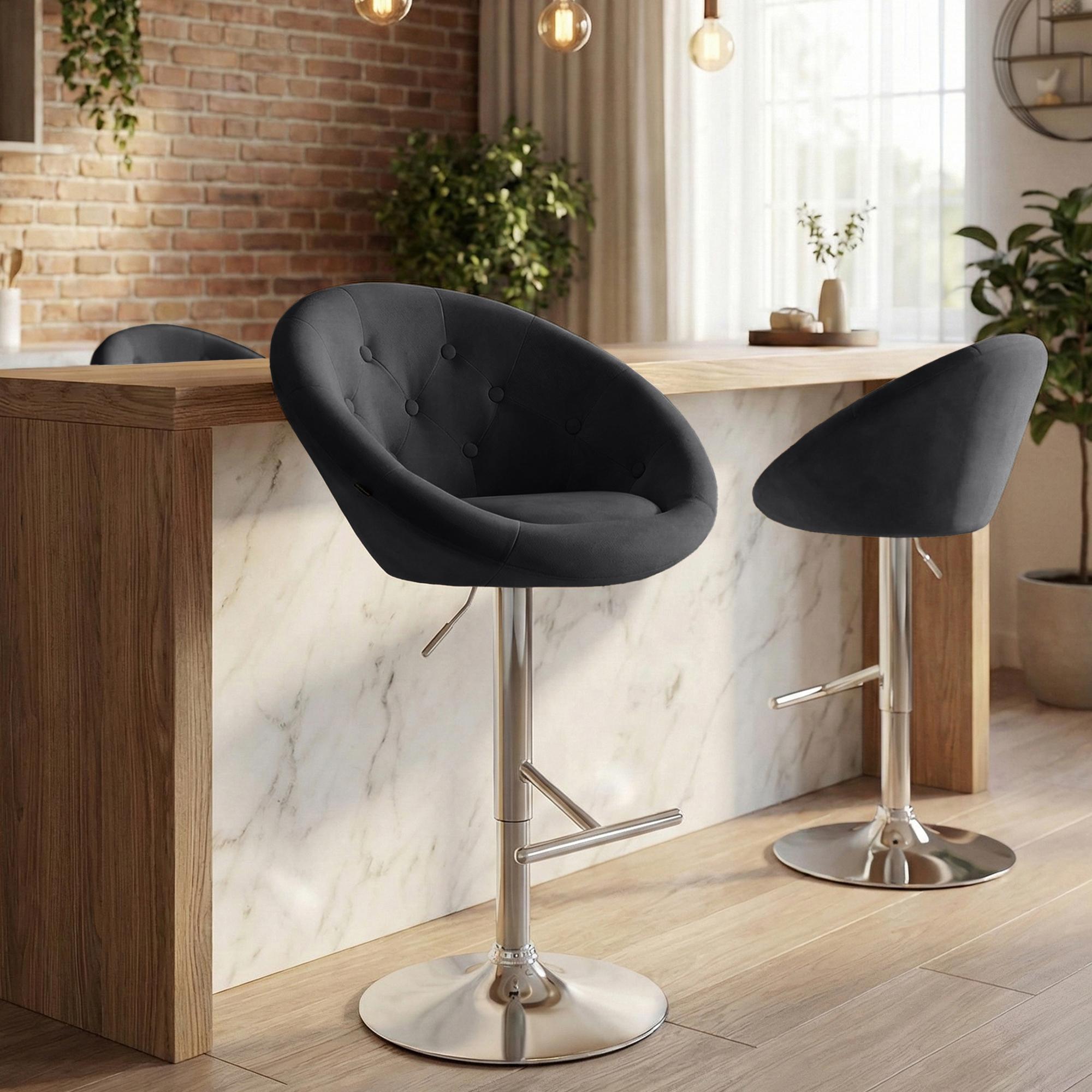 Tabouret de bar London en velours