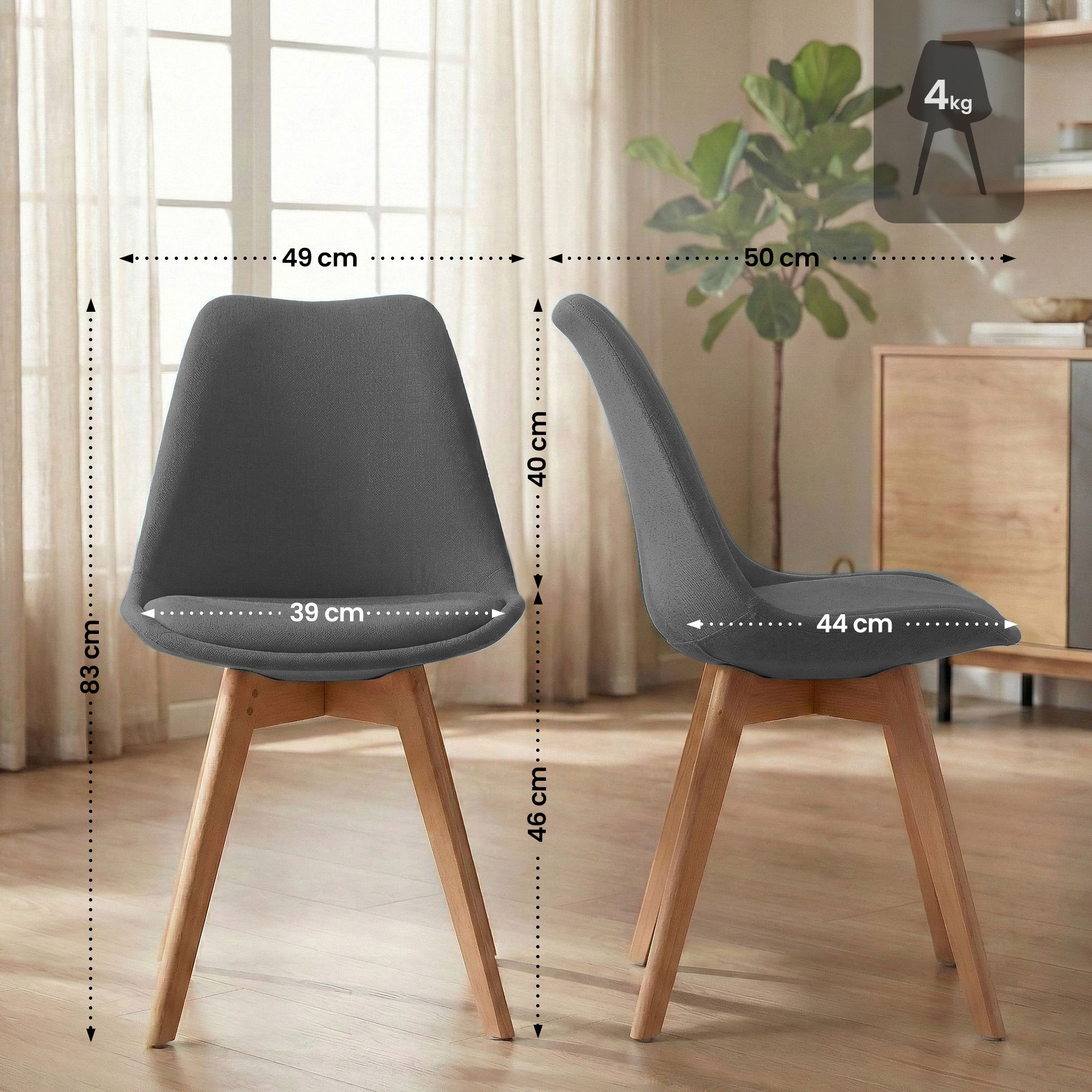 Chaise de salle à manger Linares : design élégant et confortable pour vos repas en famille ou entre amis