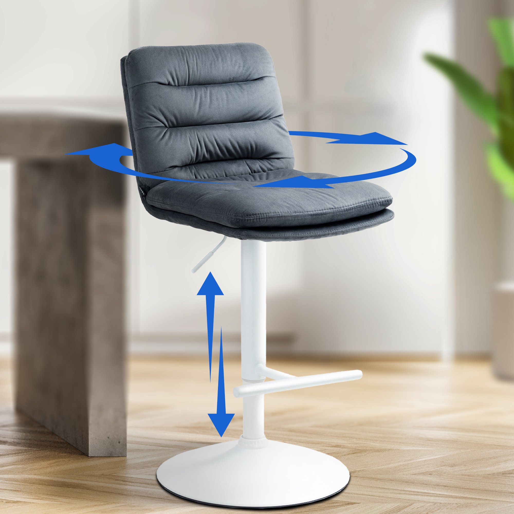 Tabouret de bar Damar velours