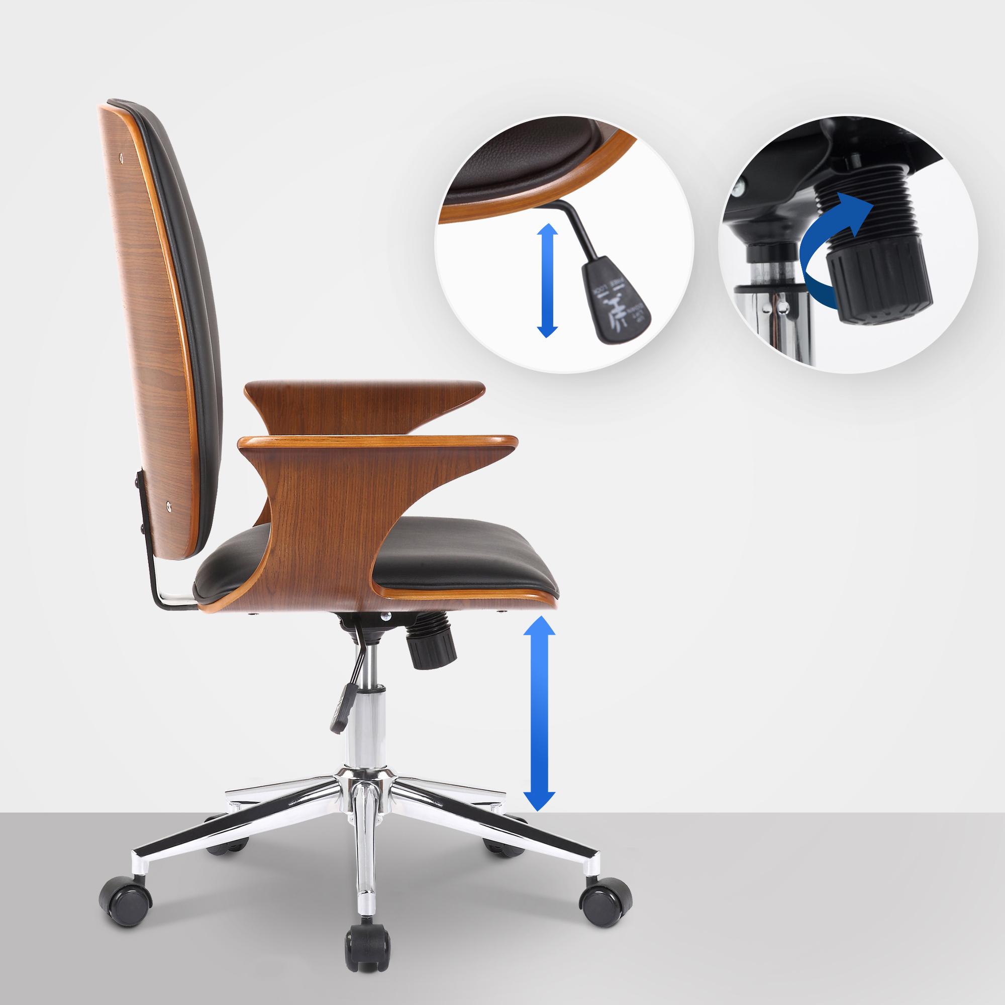 Fauteuil de bureau Burbank avec coque d'assise en bois