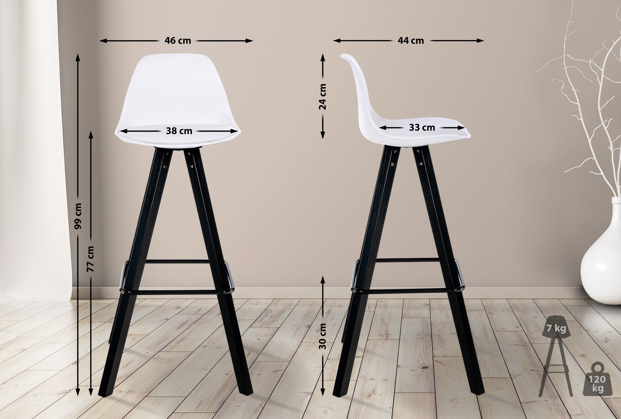 Tabouret de bar Corbin similicuir Square