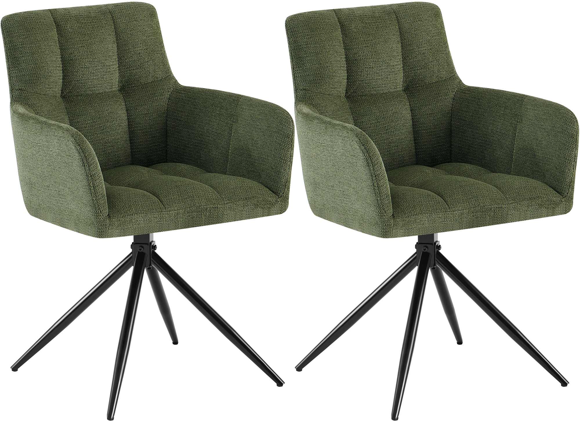 Lot de 2 chaises de salle à manger Jonah en tissu
