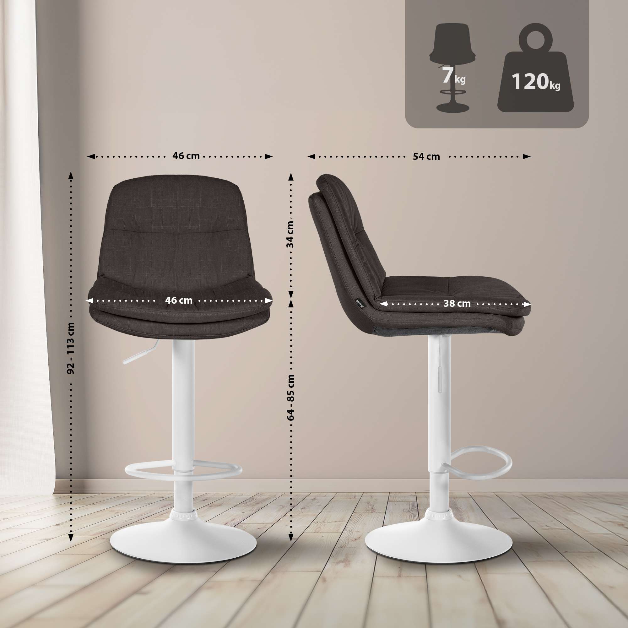 Tabouret de bar Laurel Tissu