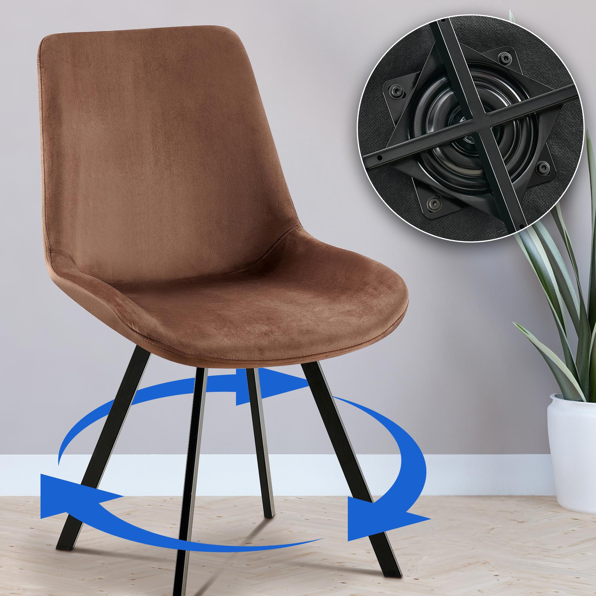 Lot de 2 chaises de salle à manger Lewes velours