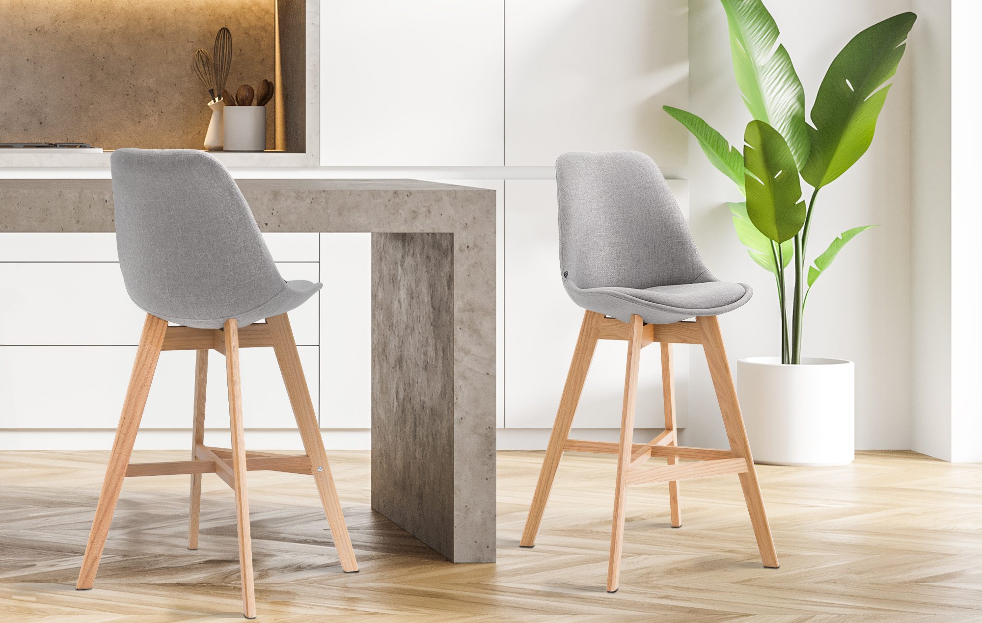 Tabouret de bar Cannes en tissu