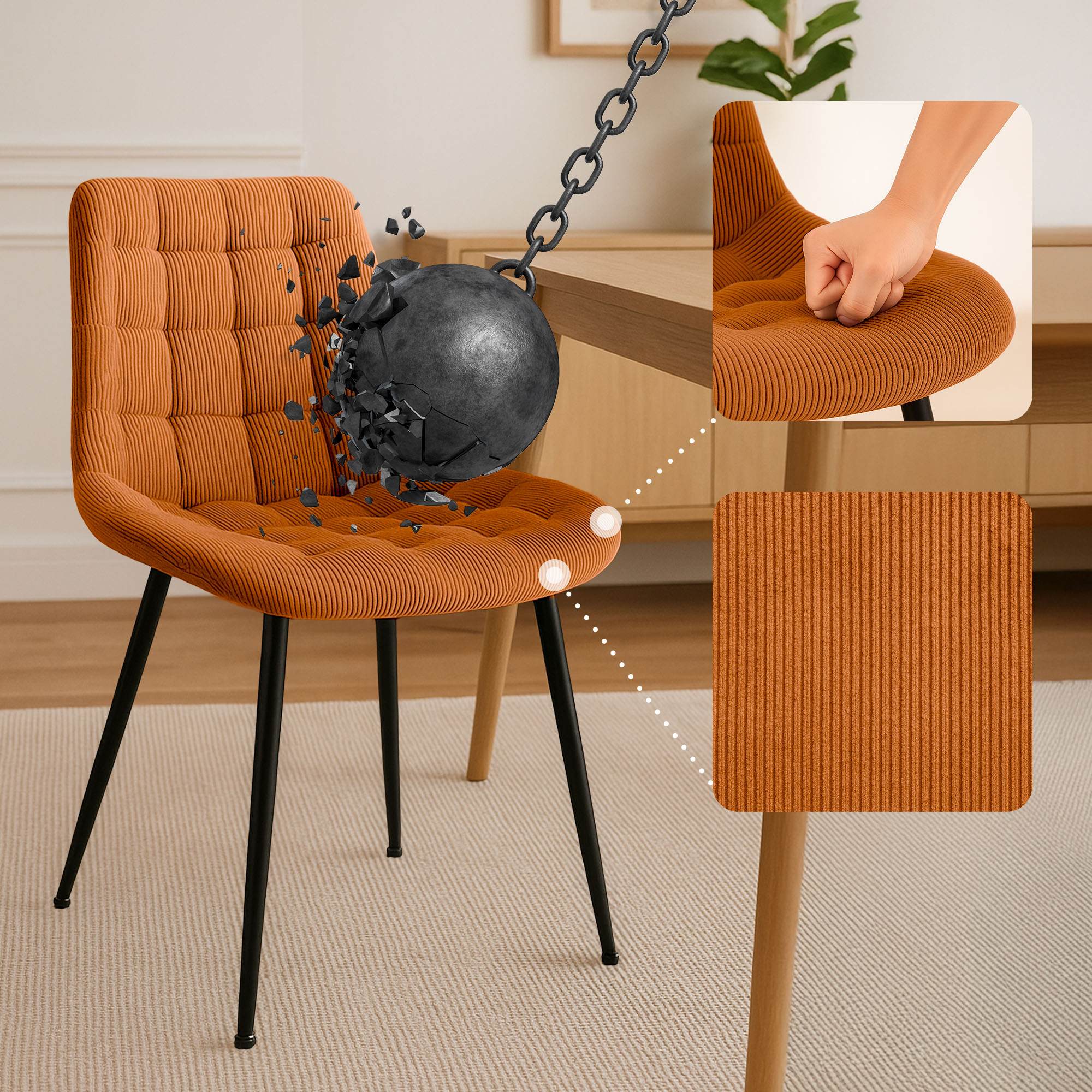 Chaise de salle à manger Sardna Cord