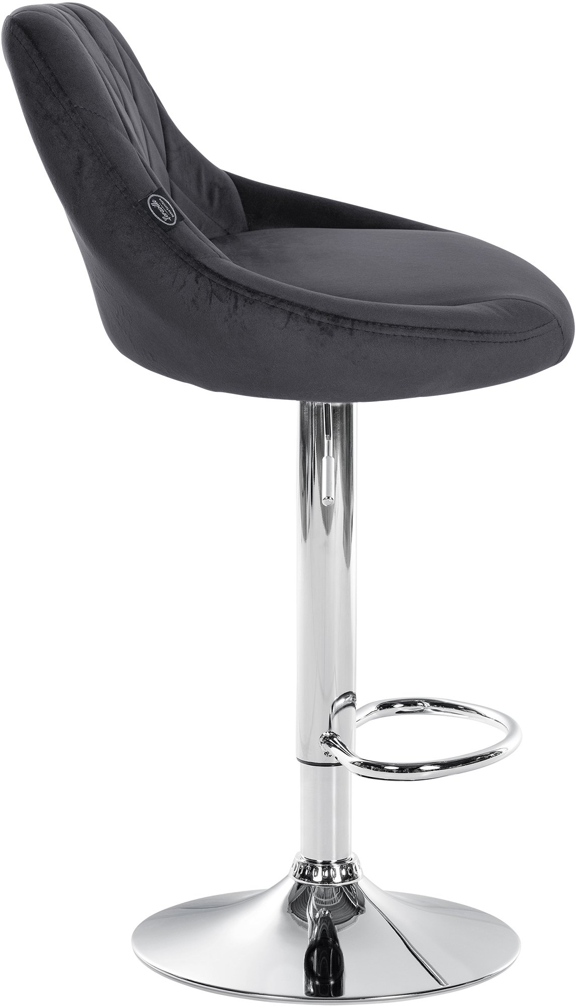 Tabouret de bar Lazio en velours avec pied en métal