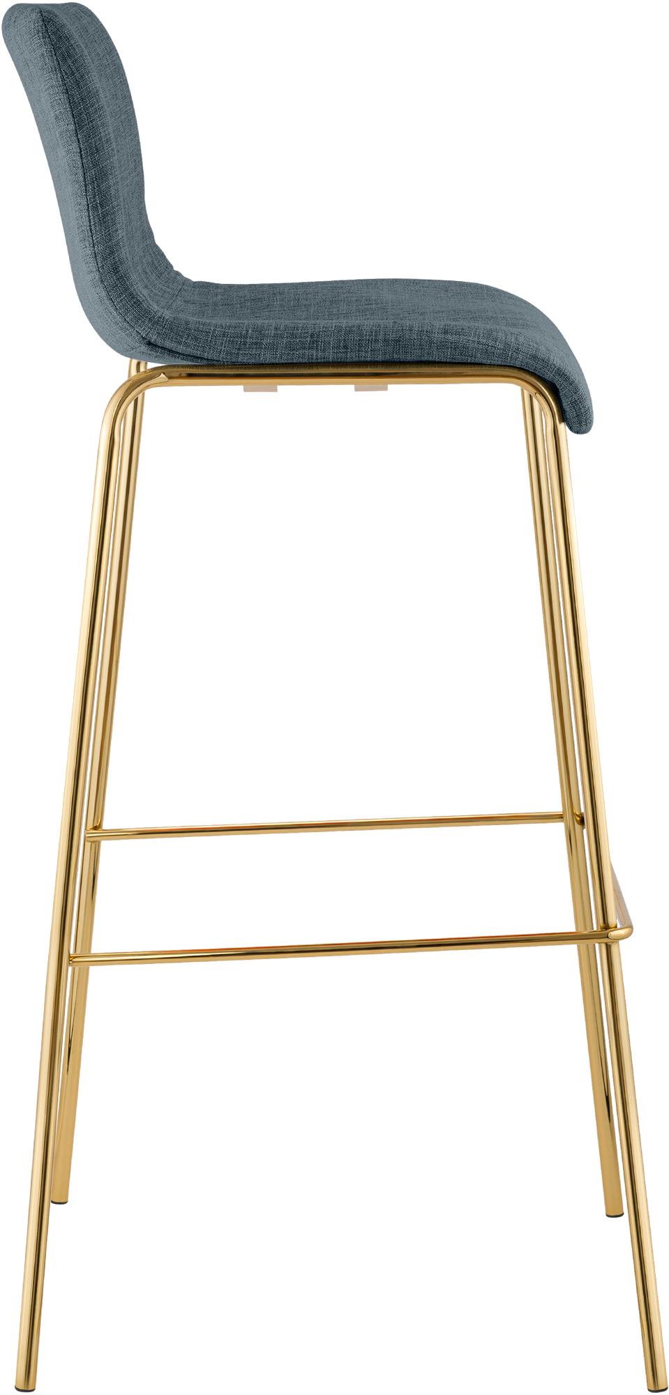 Tabouret de bar Hover tissu cadre à quatre pieds doré