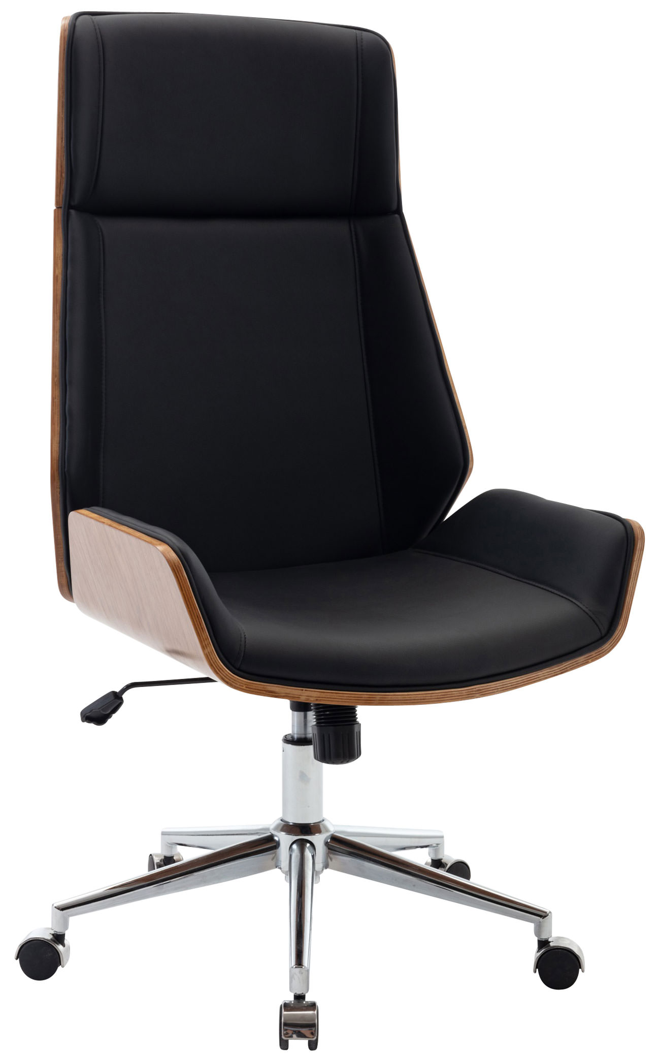 Fauteuil de bureau Breda en similicuir coque de siège en bois