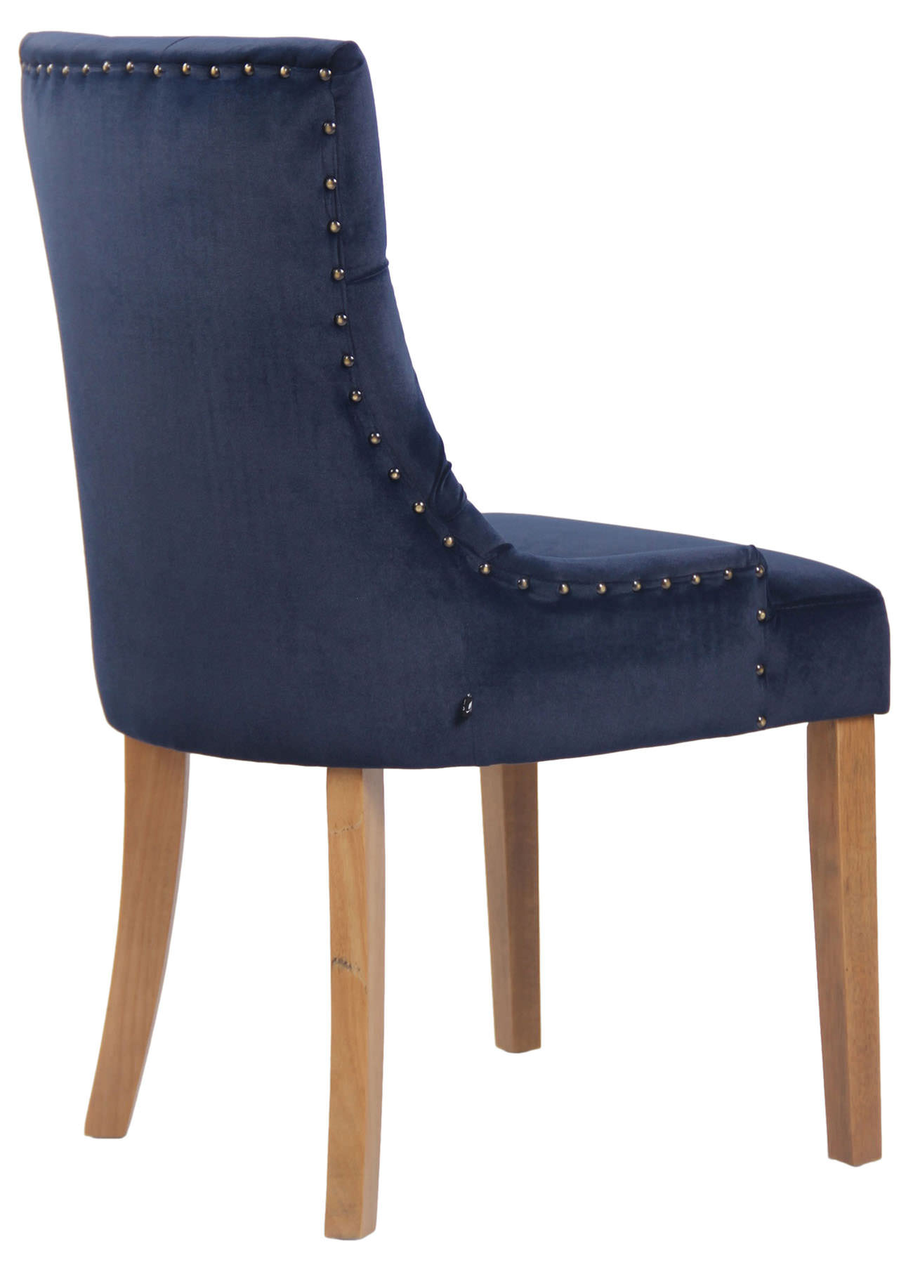 Chaise de salle à manger Aberdeen en Velours avec Piètement en bois d'hévéa